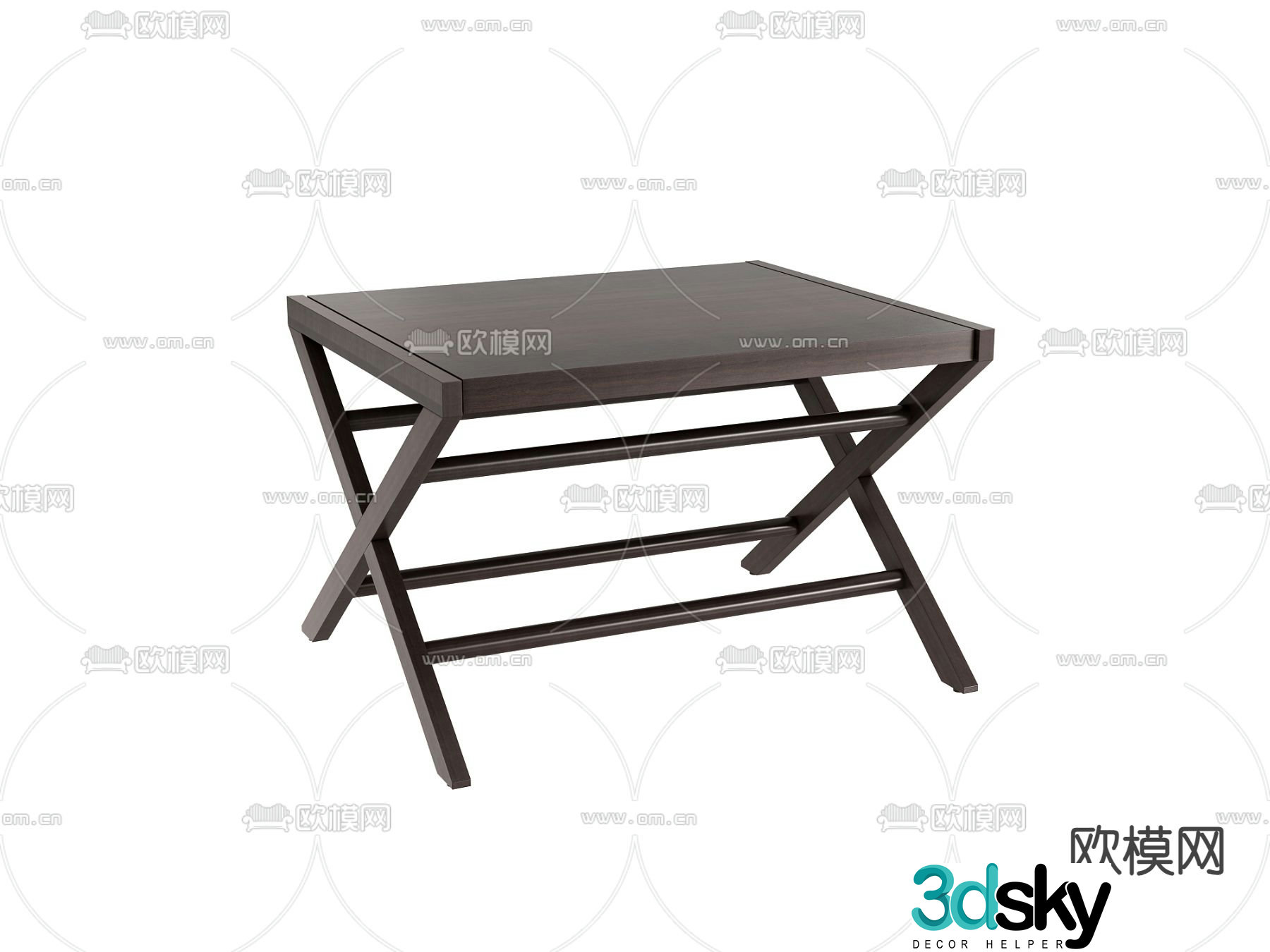 small stool wooden stool folding stool 3d model