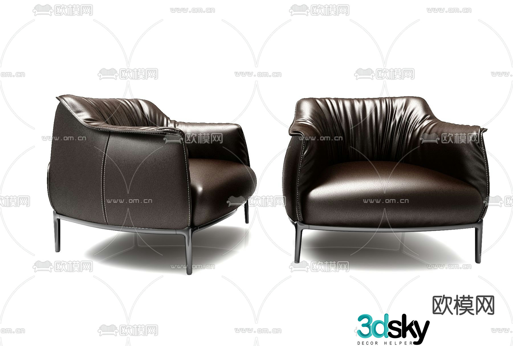 leather chair sofa chair 3d model