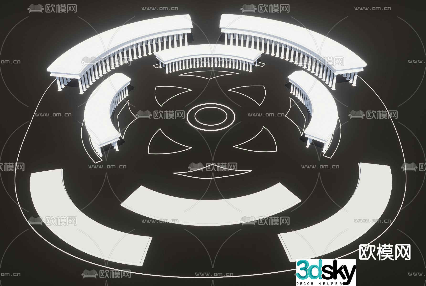 European square gallery 3D model