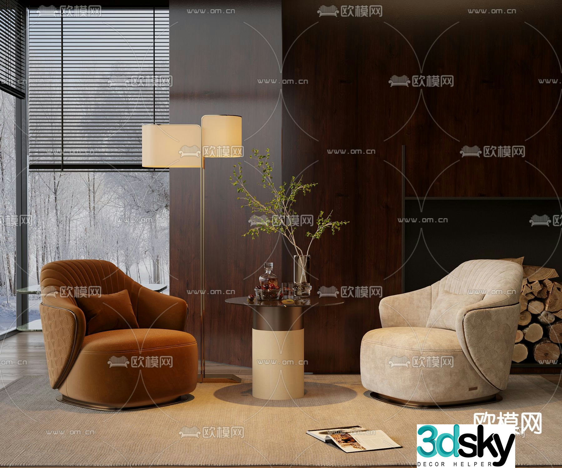Modern lounge chair 3d model