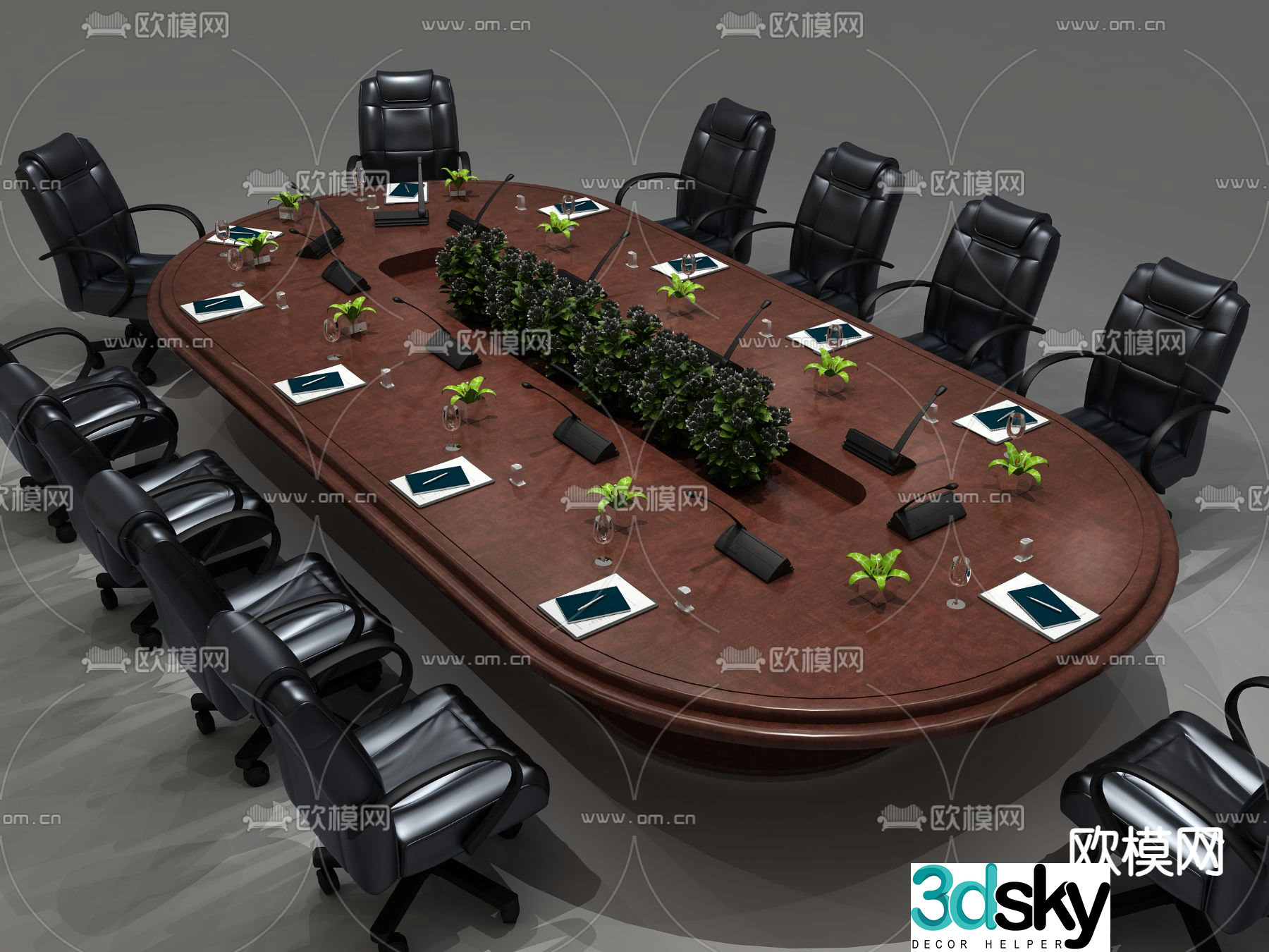 Conference tables and chairs conference table 3d model