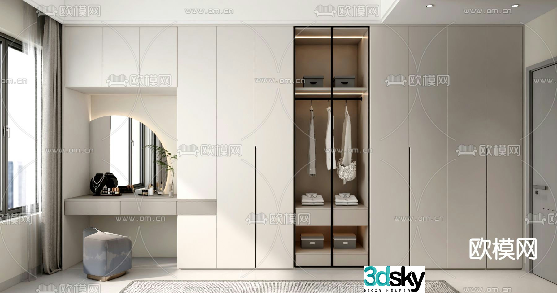 Modern wardrobe storage cabinet storage cabinet 3d model