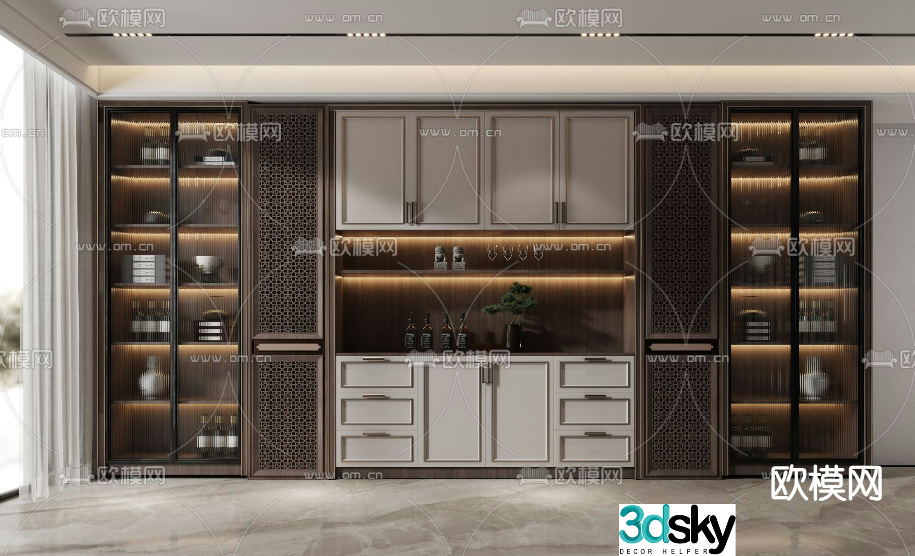 New Chinese wine cabinet 3D model