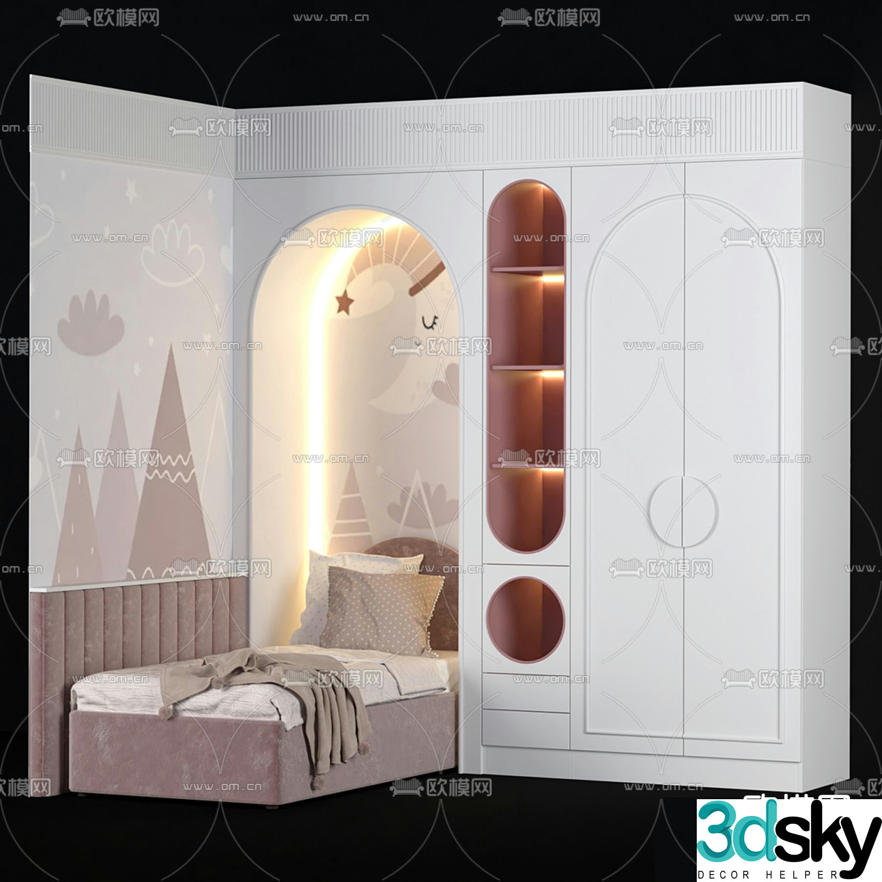 Modern children’s furniture children’s cabinet 3d model