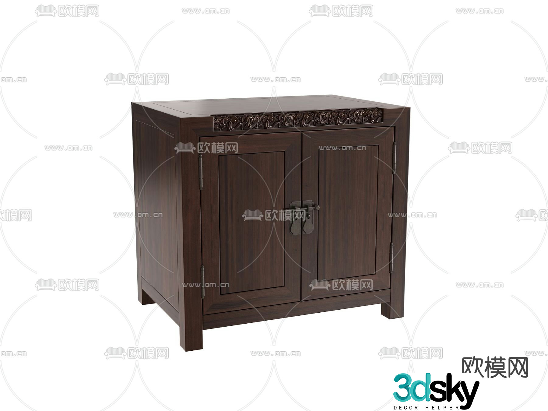 New Chinese style bedside table 3d model