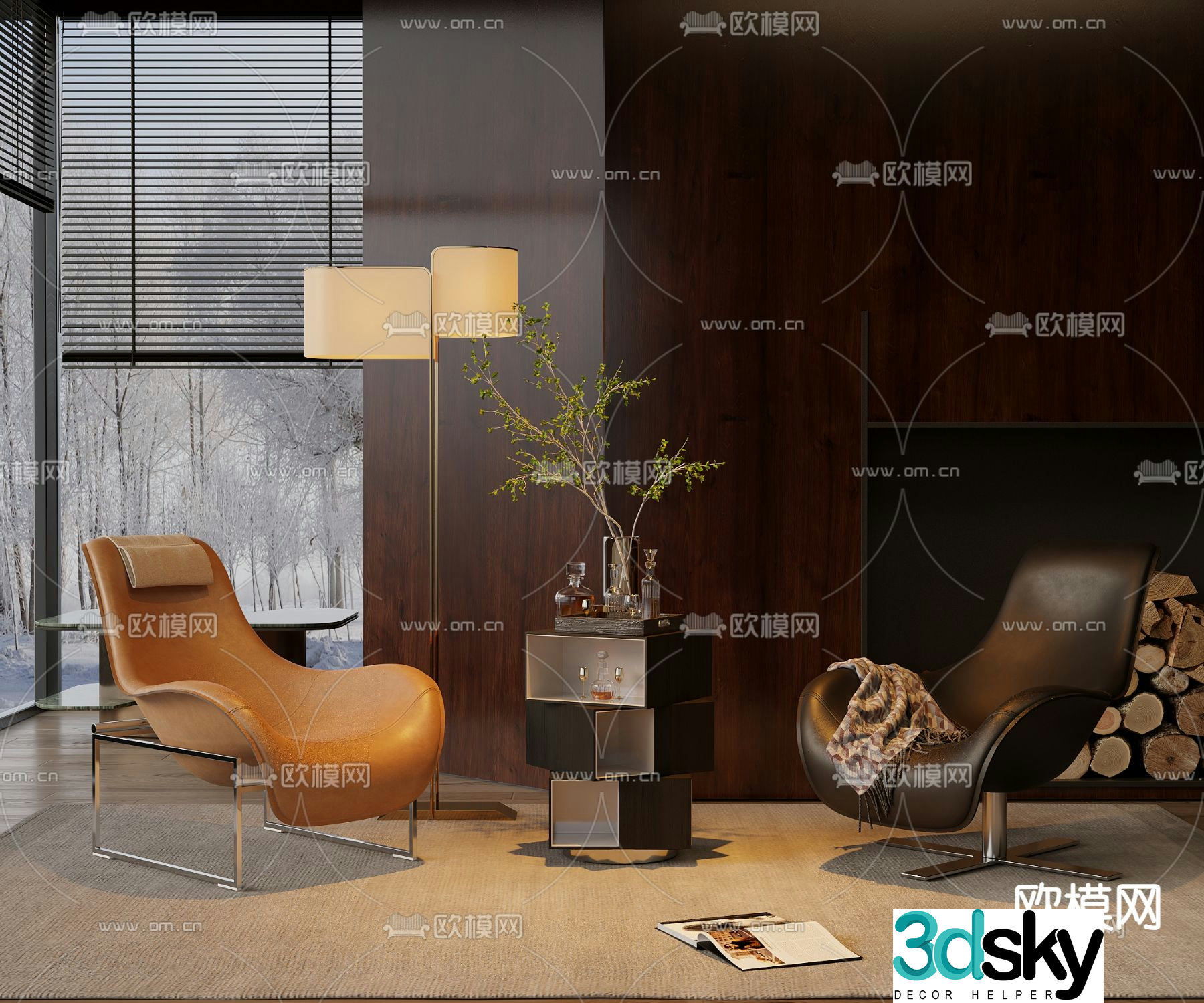 Modern lounge chair 3d model