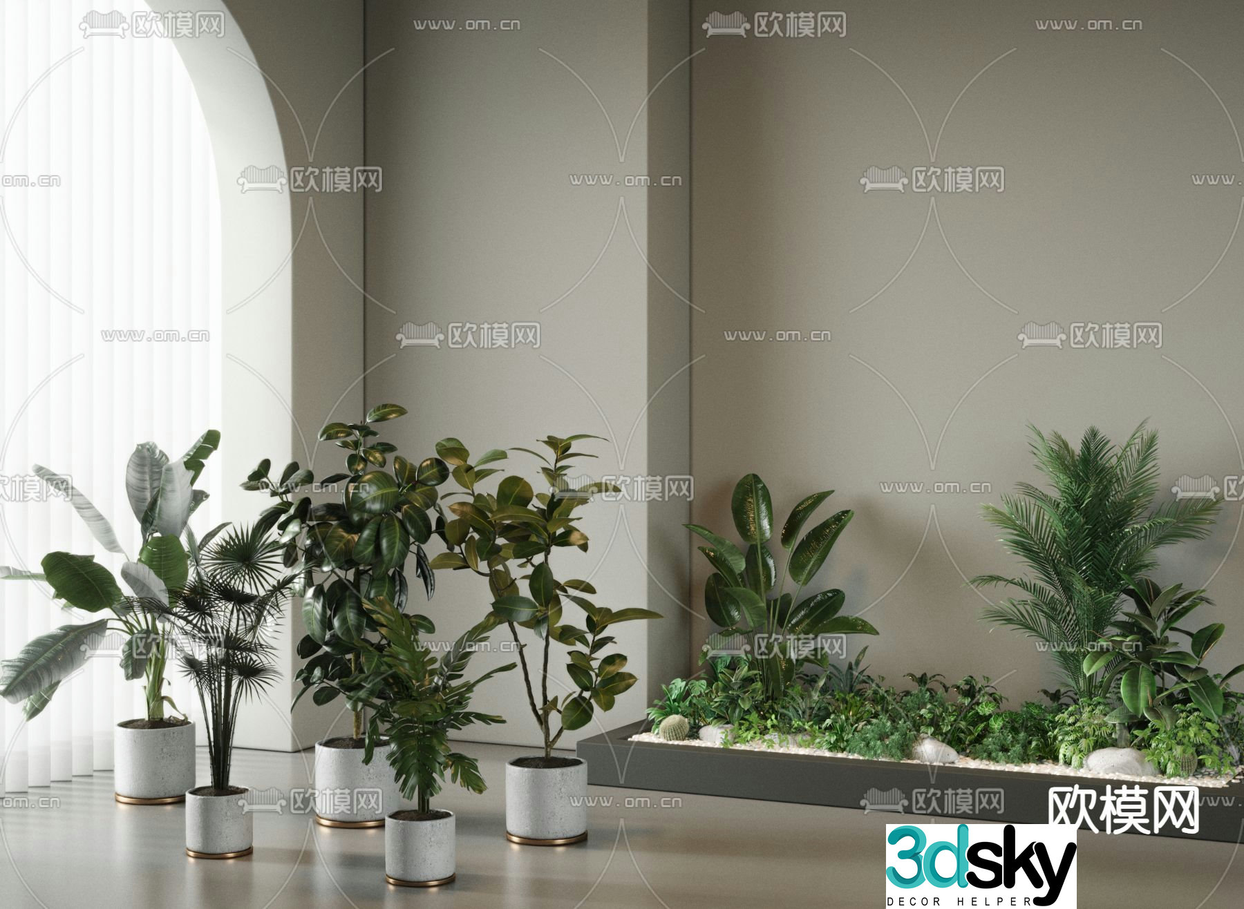 Plant potted plants plantains plant pile 3d model