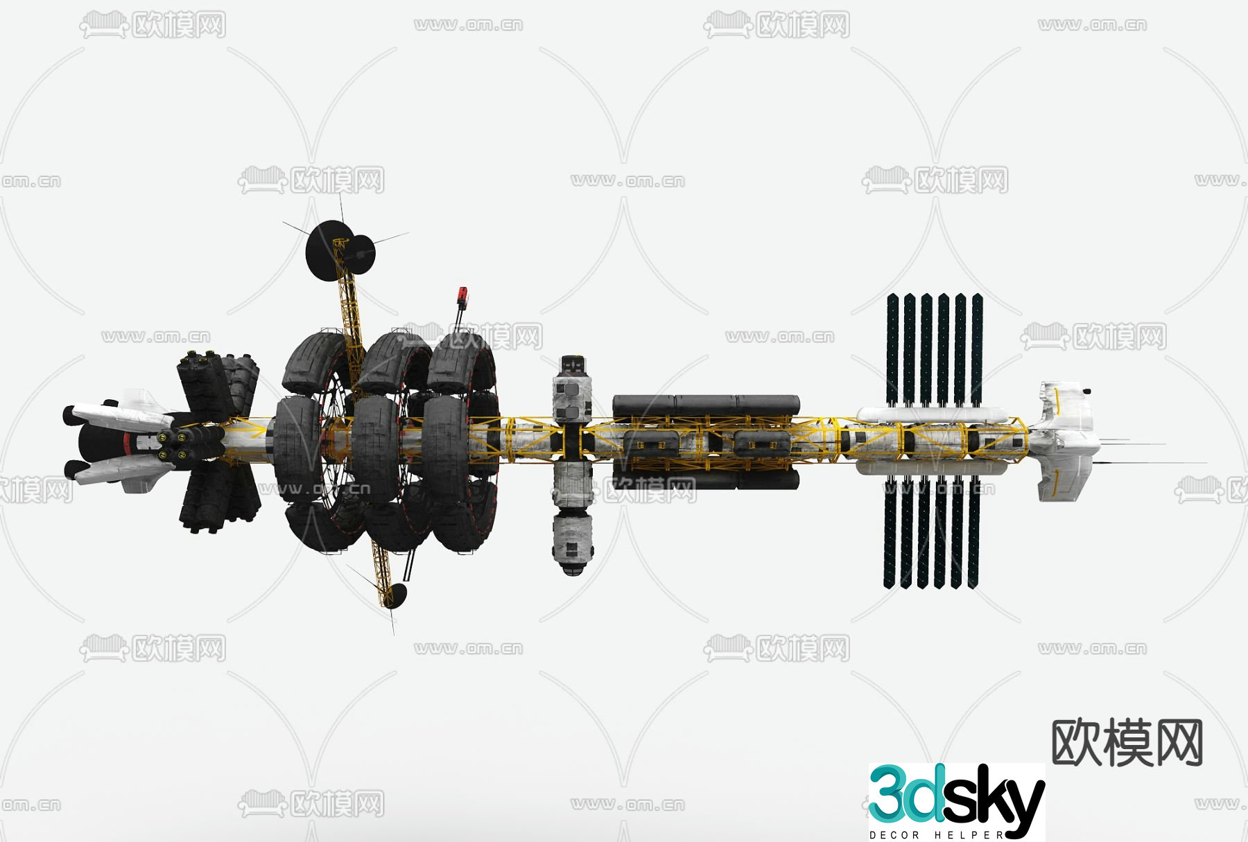 Modern space satellite aircraft 3d model