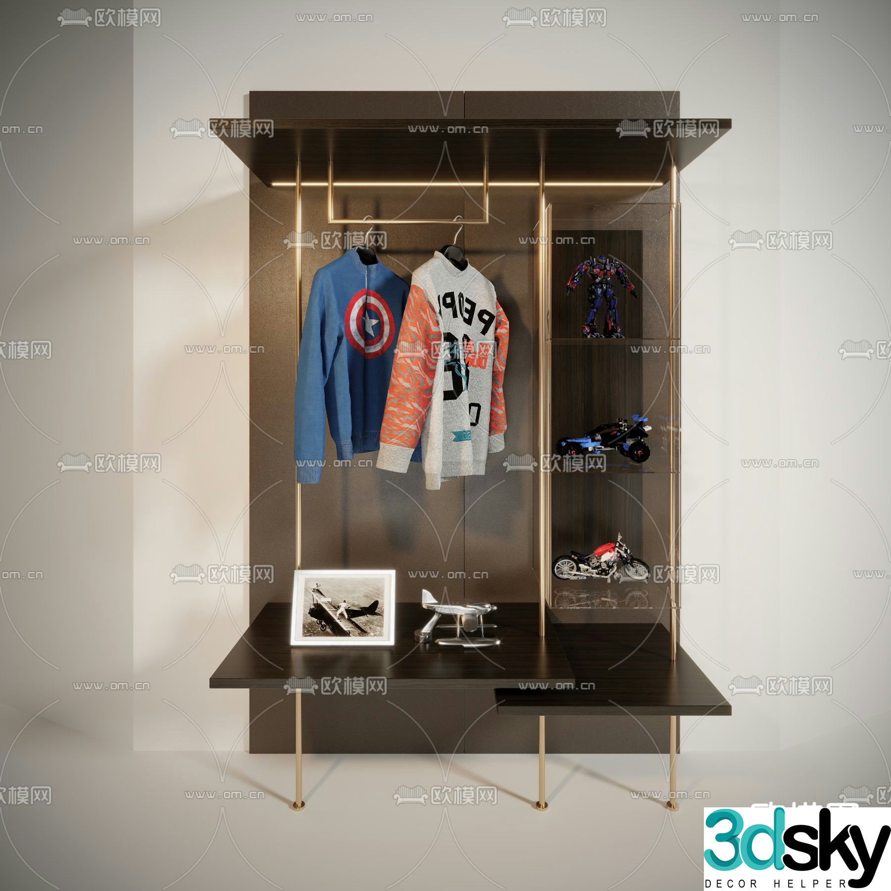 Wrought iron rack display rack 3D model