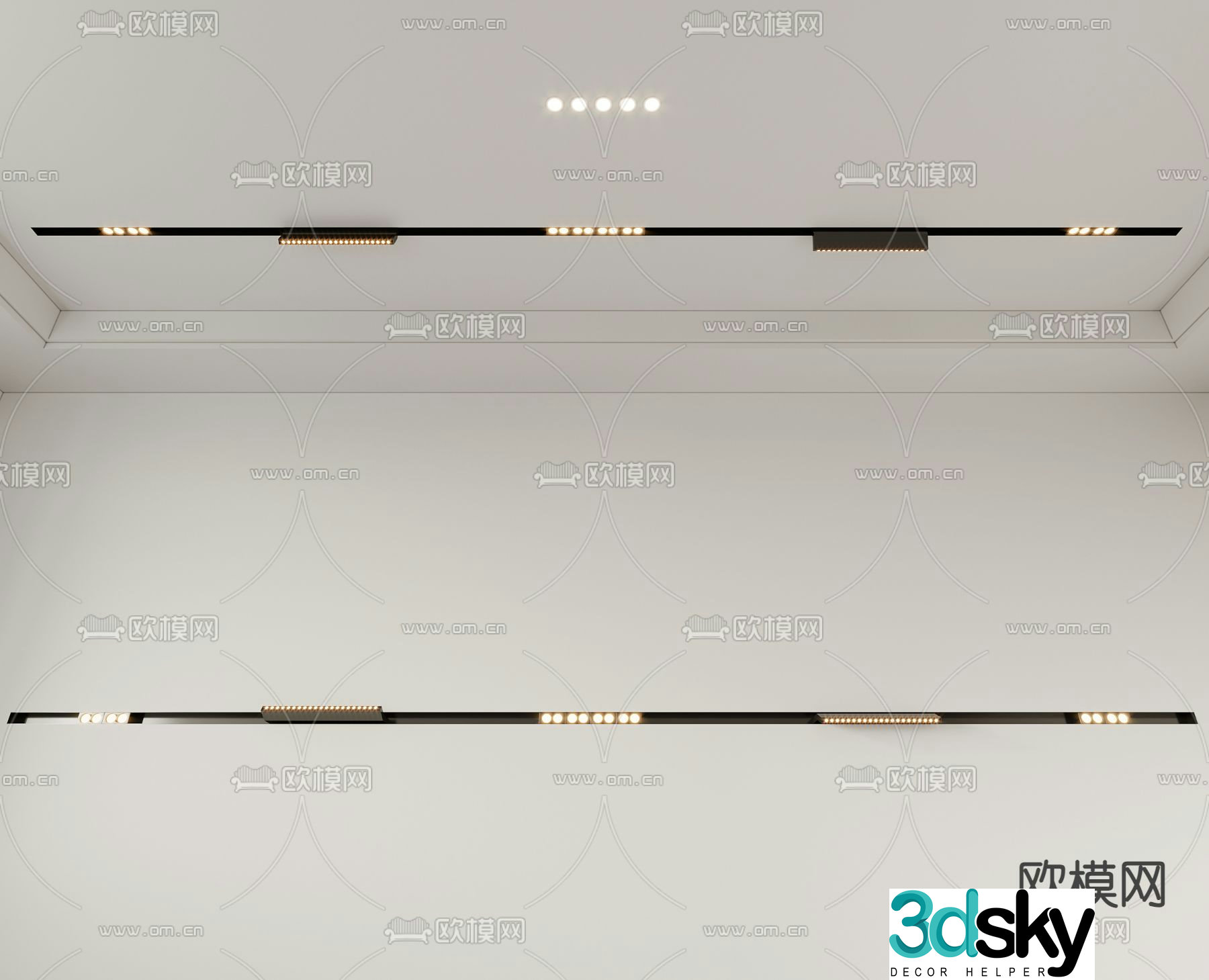 Magnetic lamp downlight 3d model
