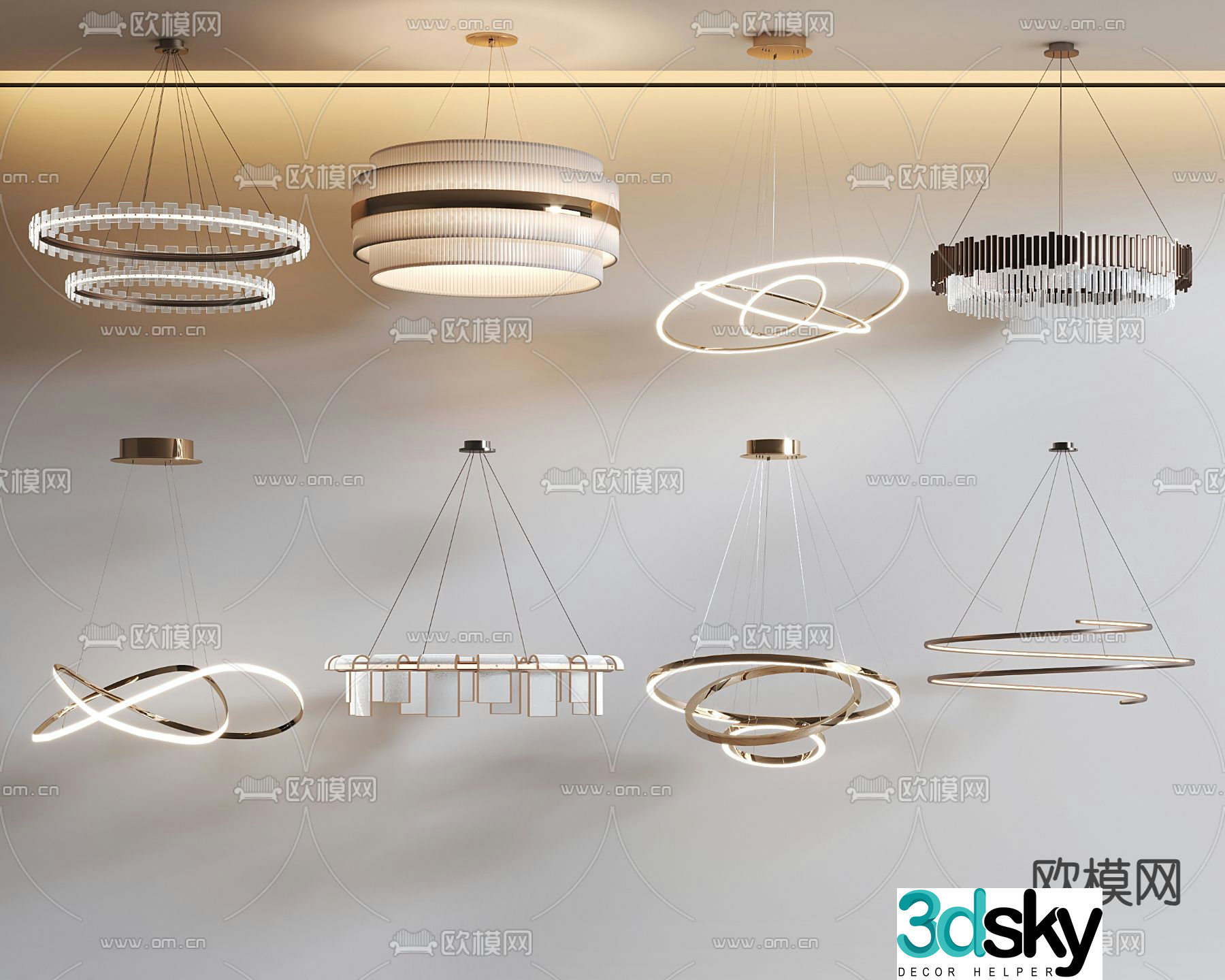 Modern chandelier art chandelier 3d model