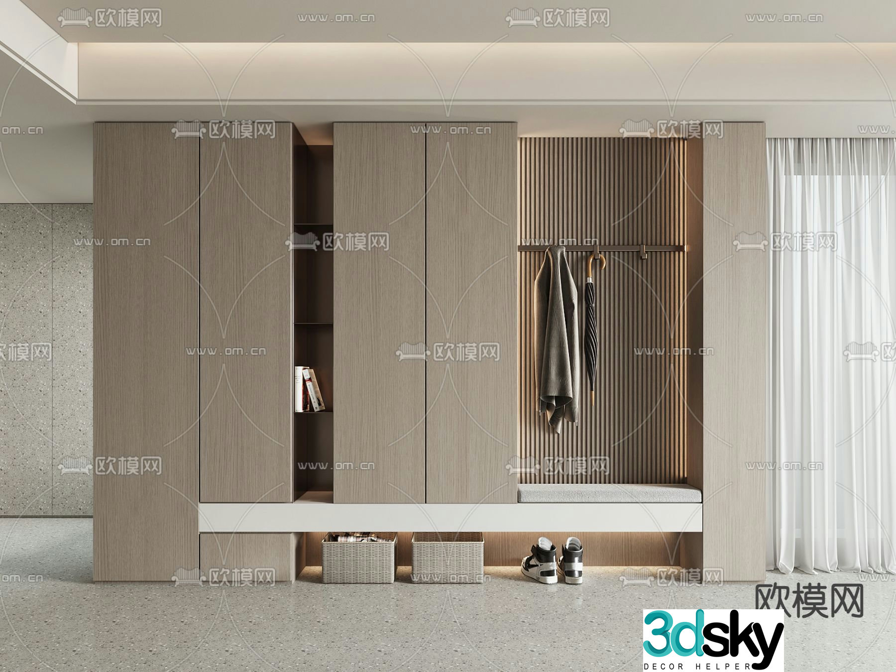 Modern shoe cabinet 3d model