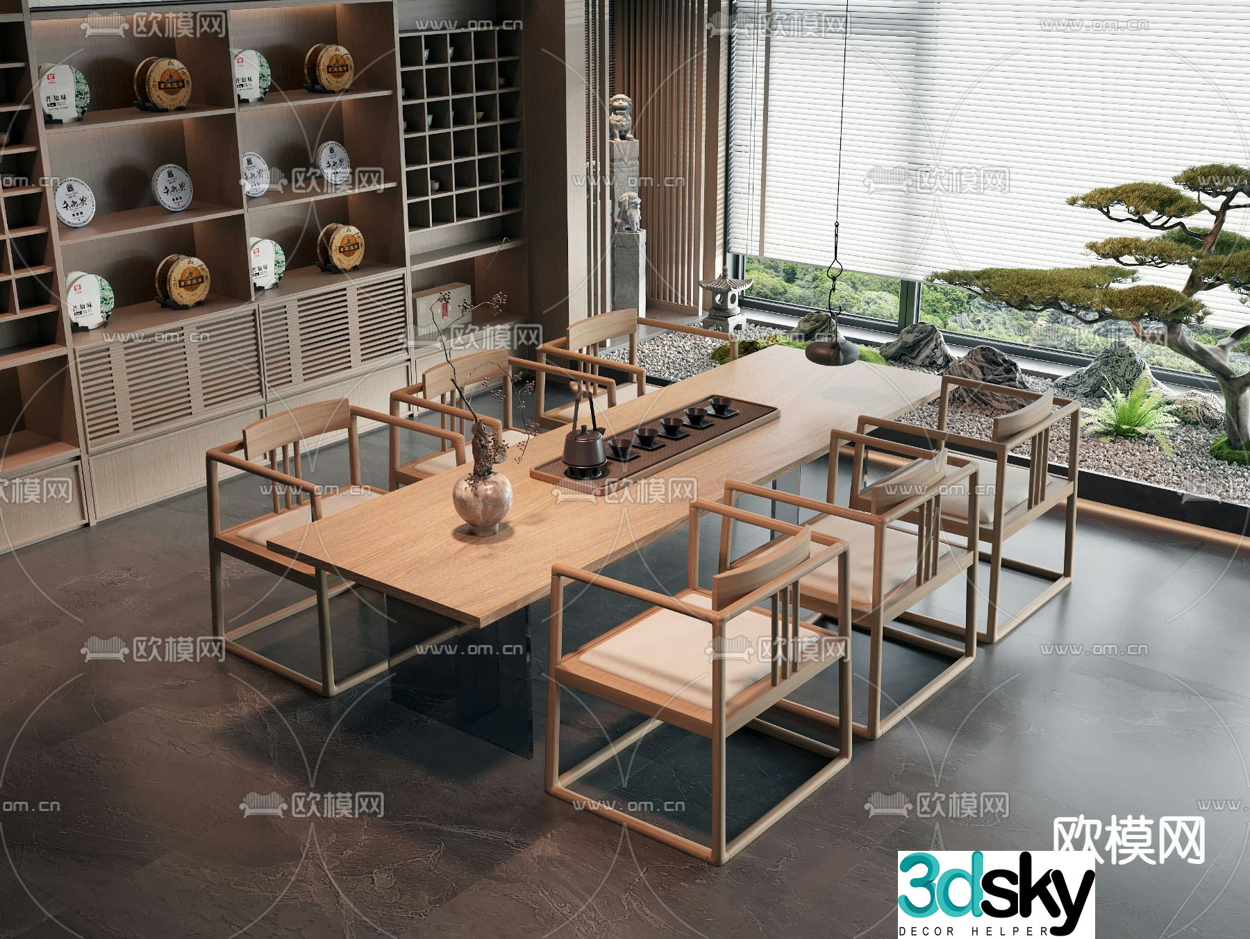 New Chinese style tea table tea table 3d model