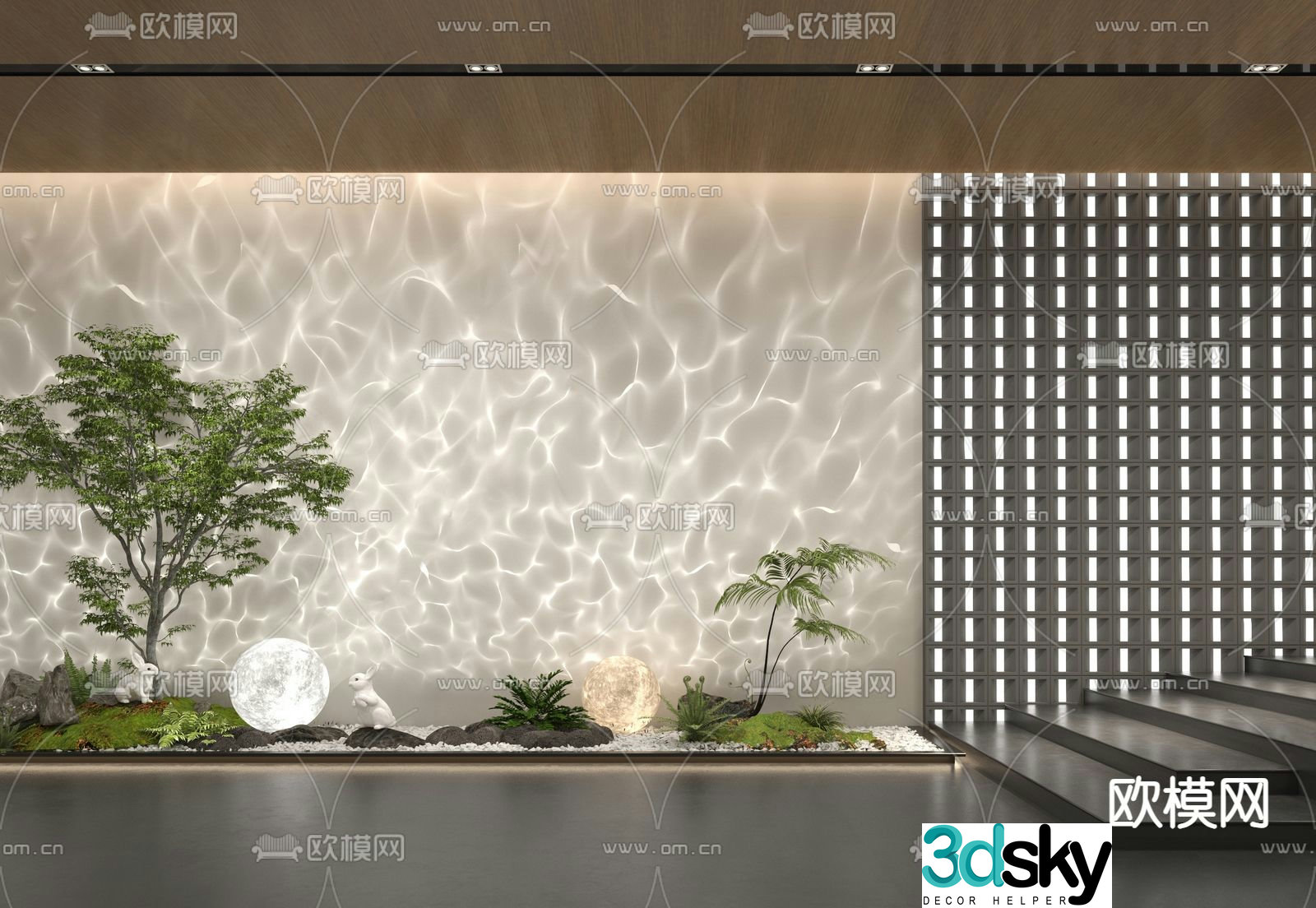 Modern water ripple lamp decorative lamp wall washer 3d model