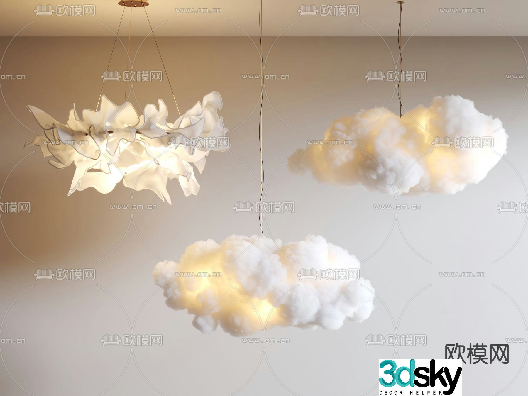 Cloud chandelier 3d model