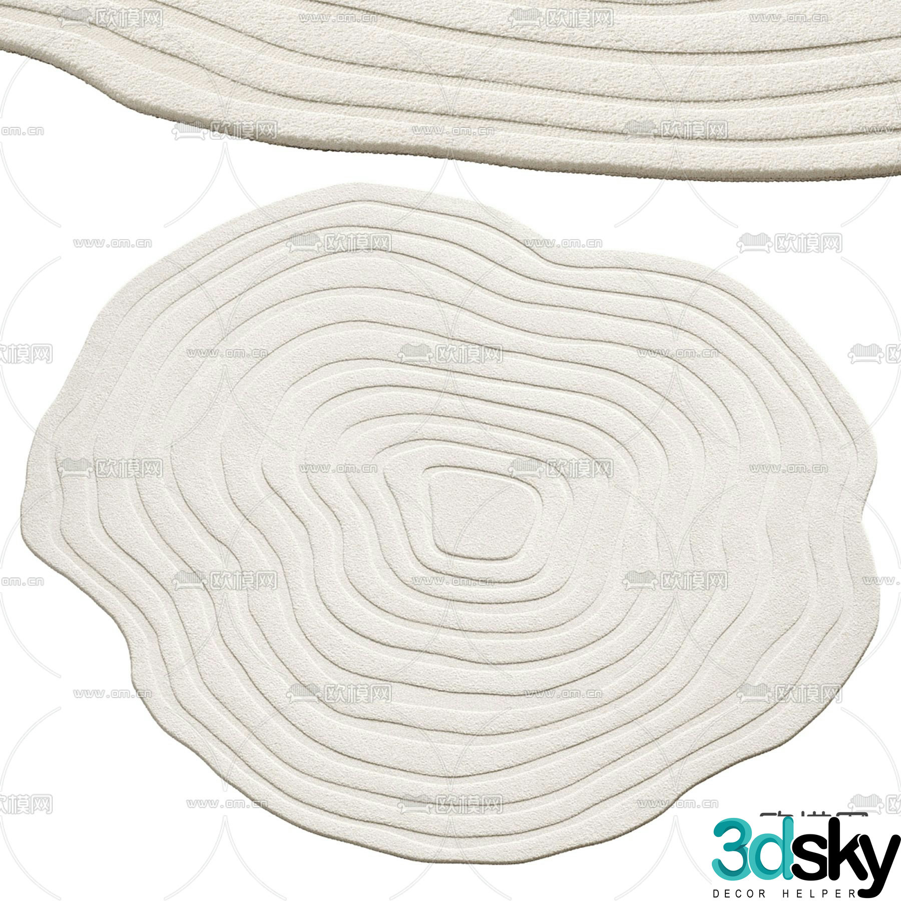 Modern fabric carpet 3d model