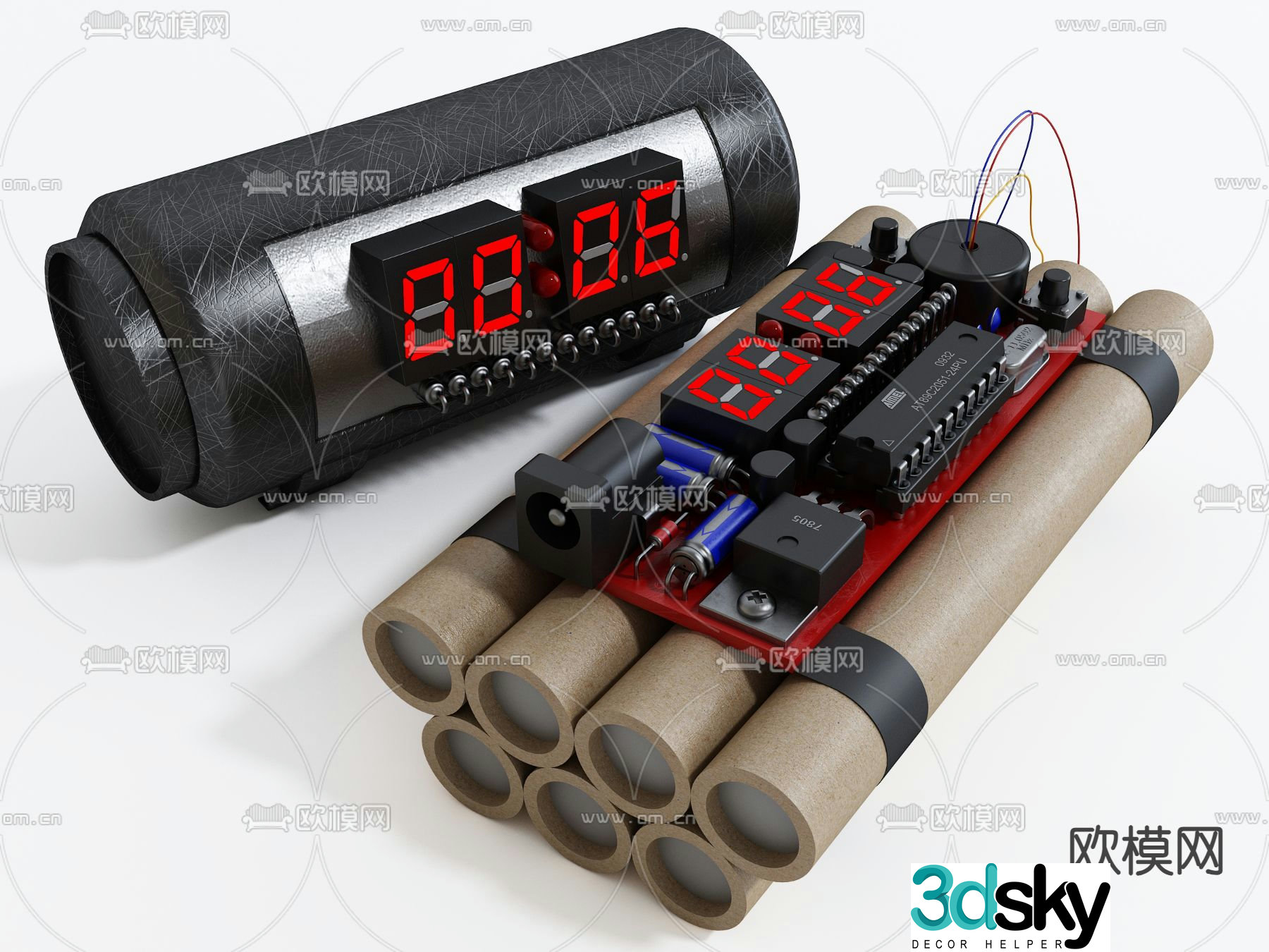 Military weapons and equipment bomb time bomb 3d model