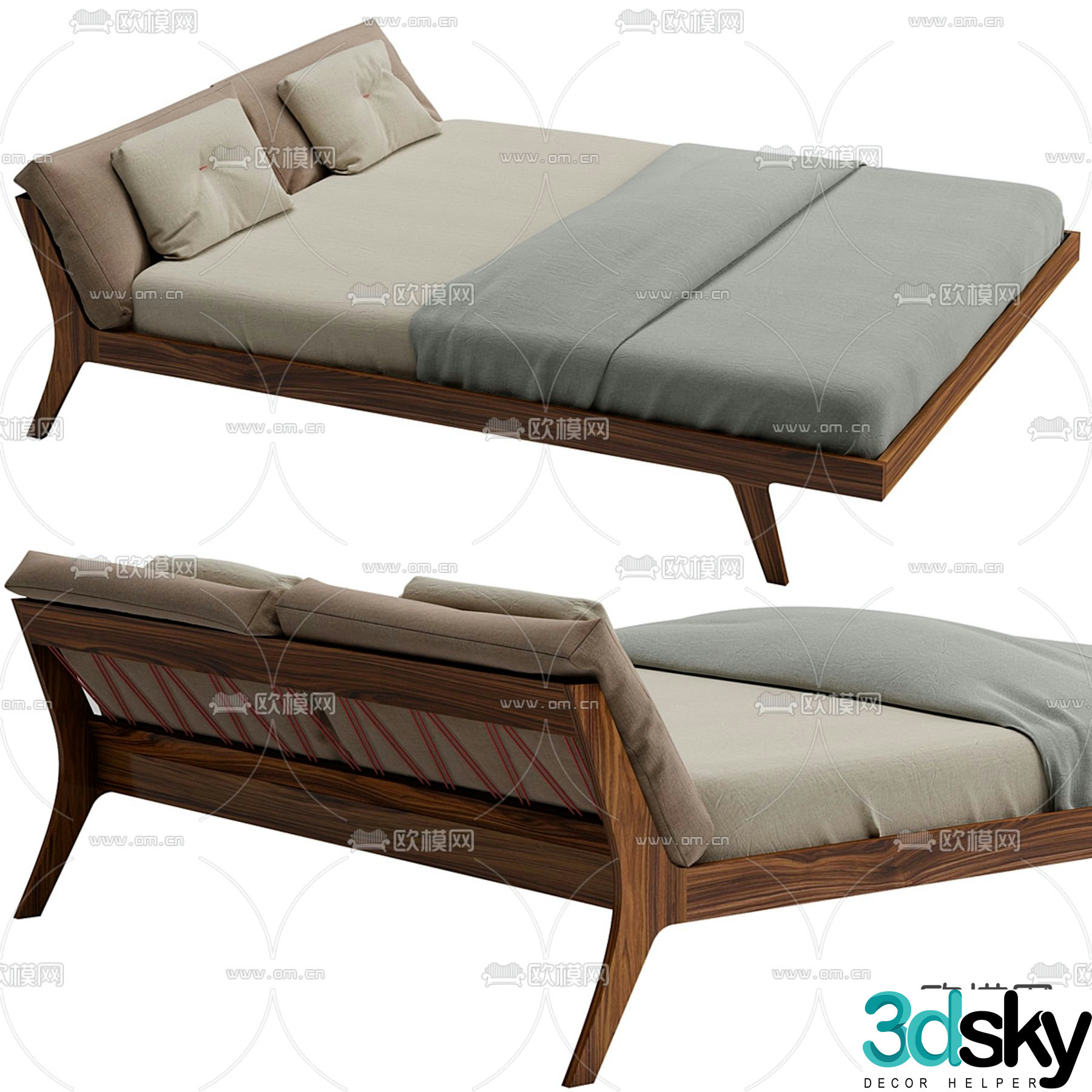 Zeitraum double bed 3d model