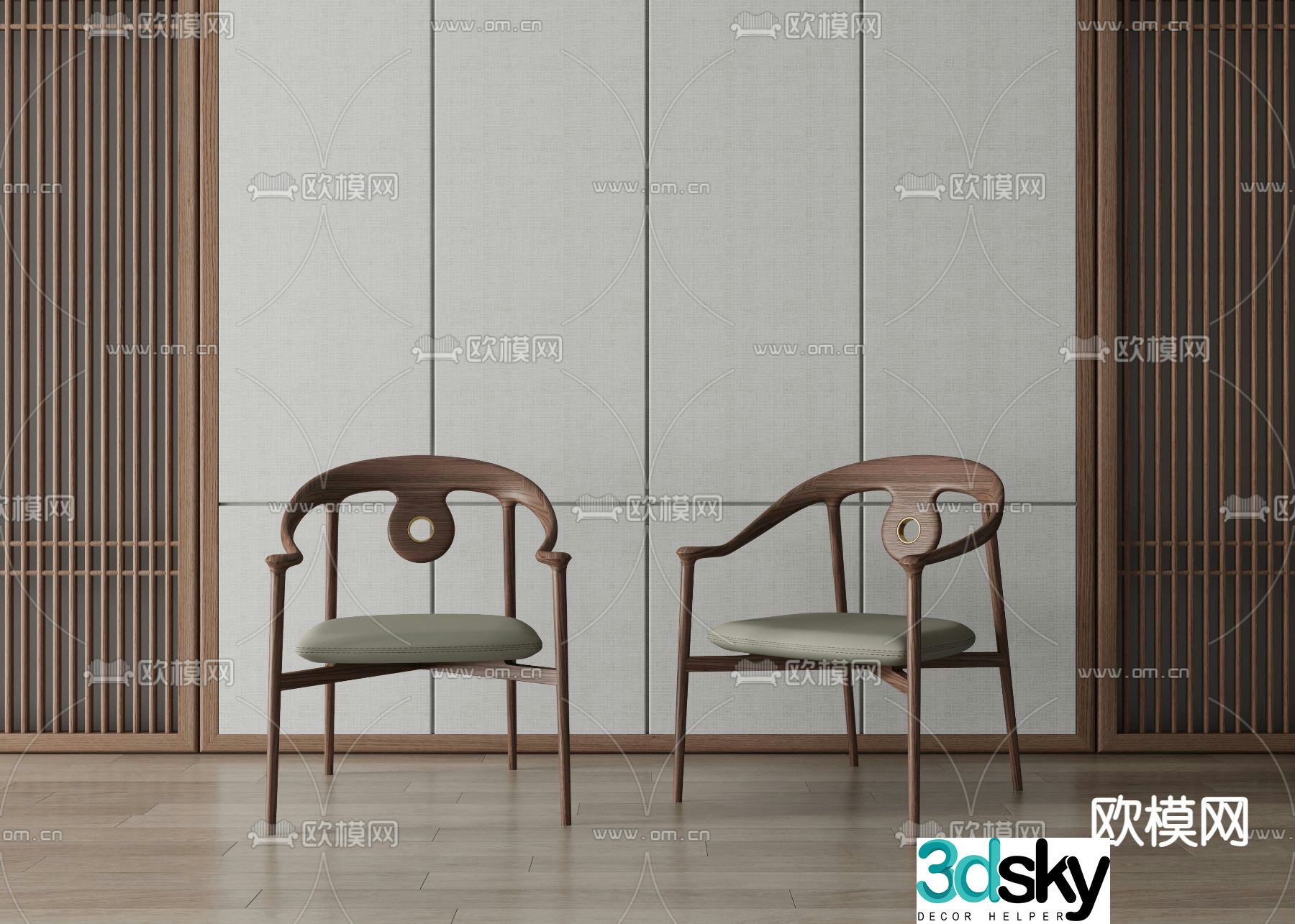 New Chinese style leisure chair single chair tea chair 3d model