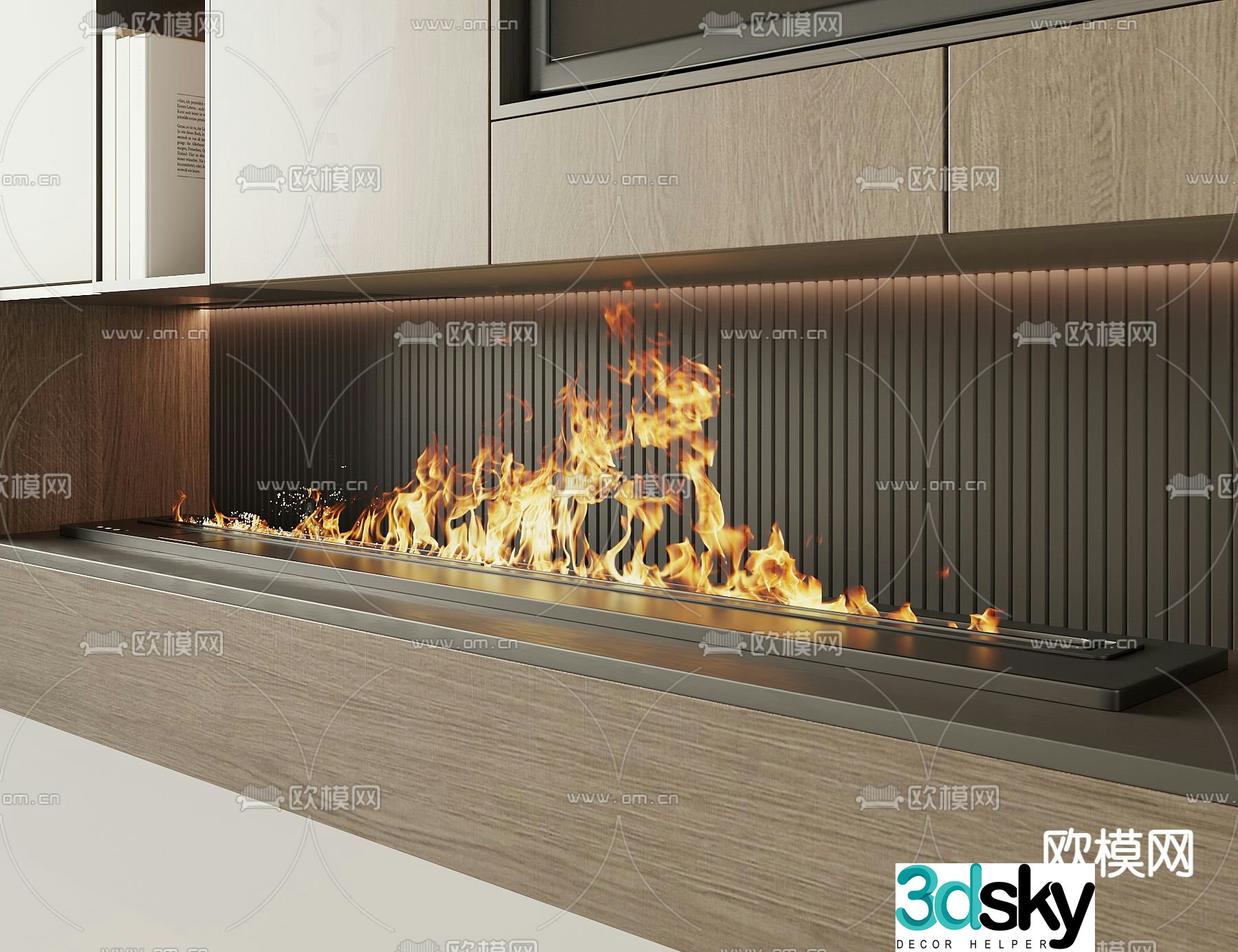 Modern fireplace 3d model