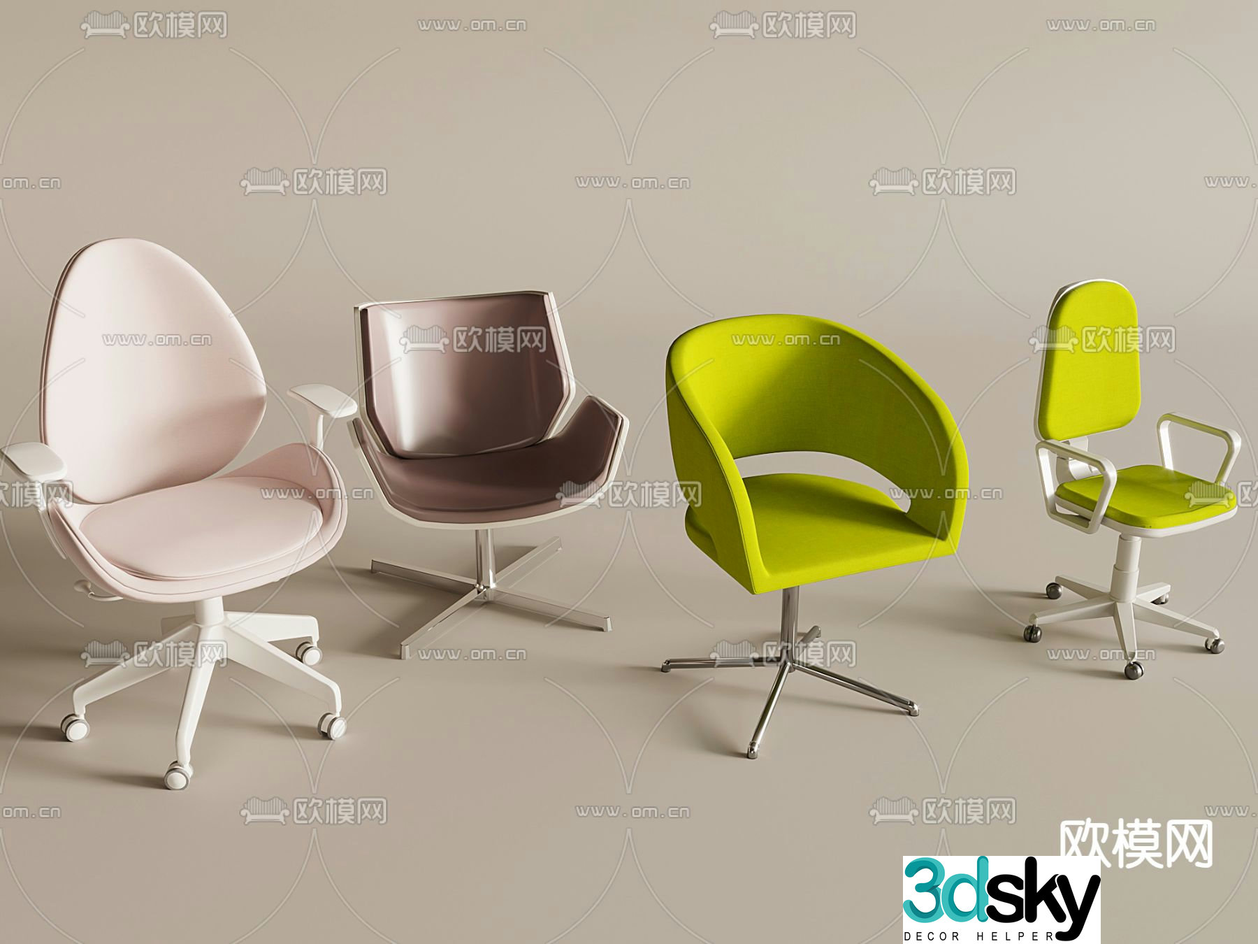 Office chair conference chair staff chair 3d model