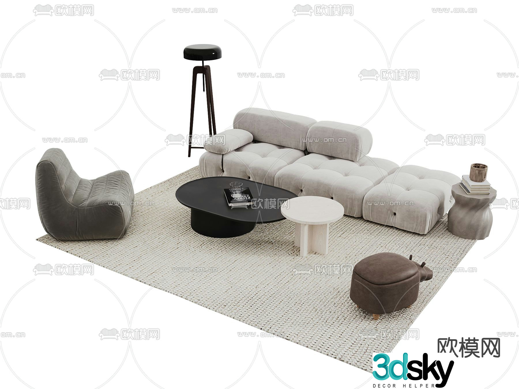 Modern modular sofa modular sofa 3d model