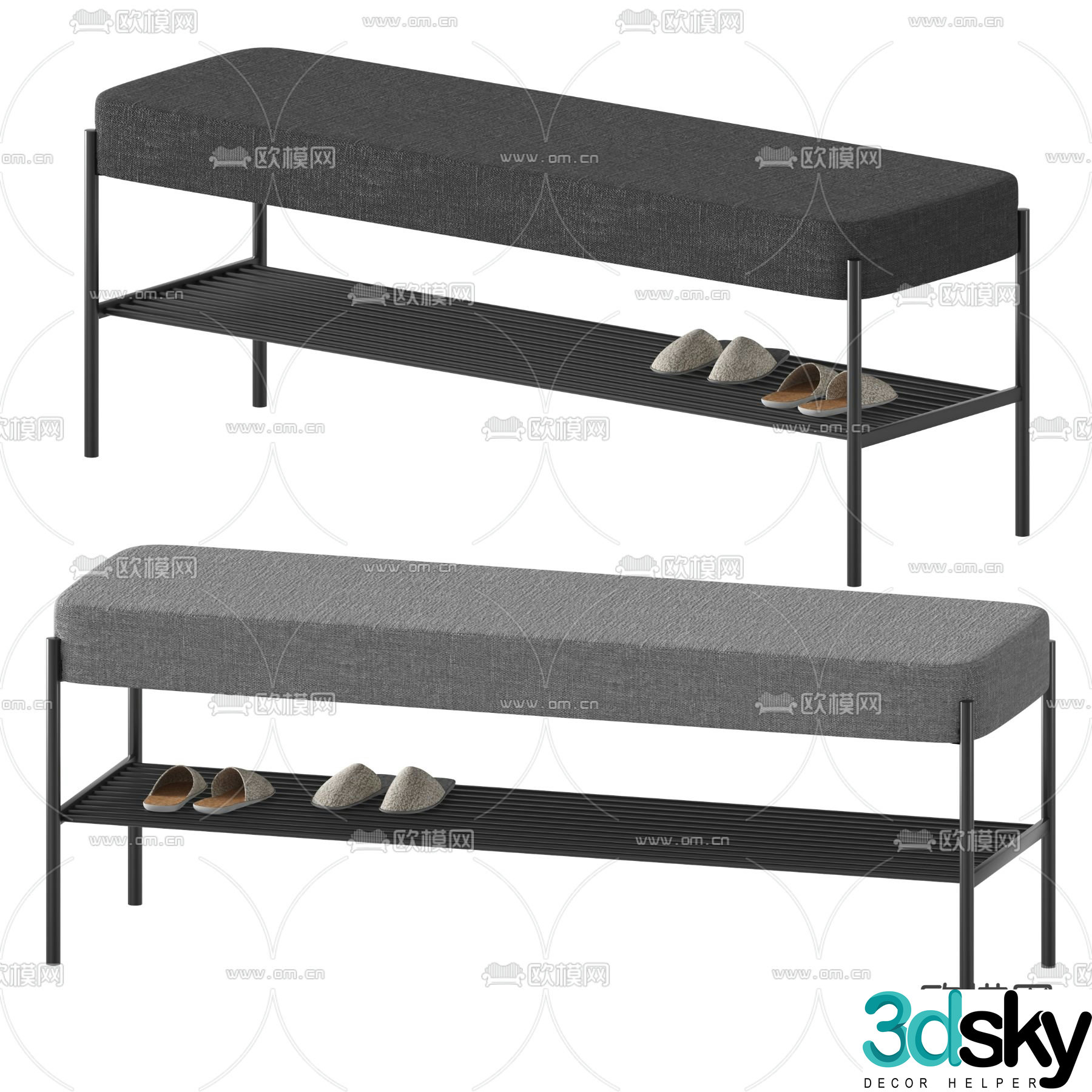 rosconi shoe changing stool 3d model