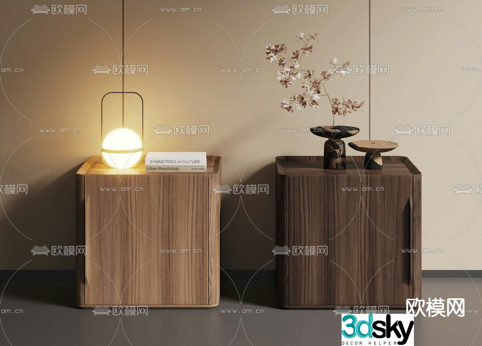 Medieval style bedside table 3d model