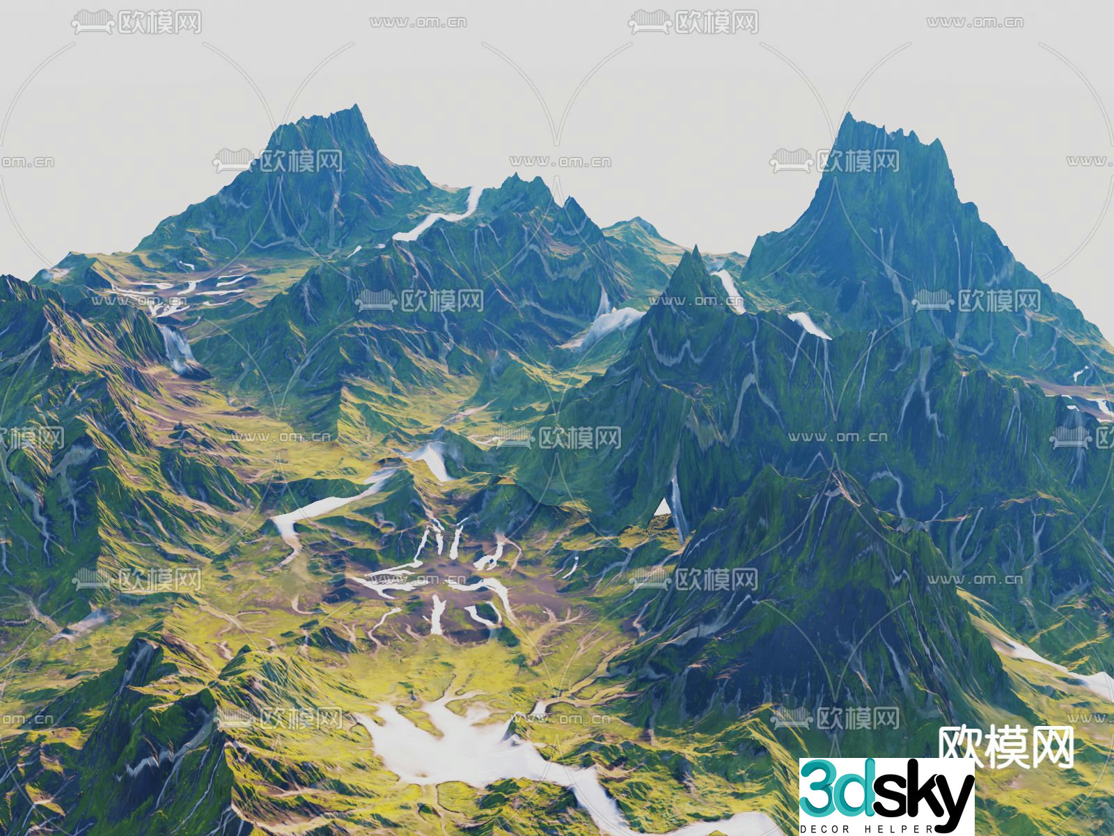 mountains big mountains mountains peaks mountain ridges 3d model