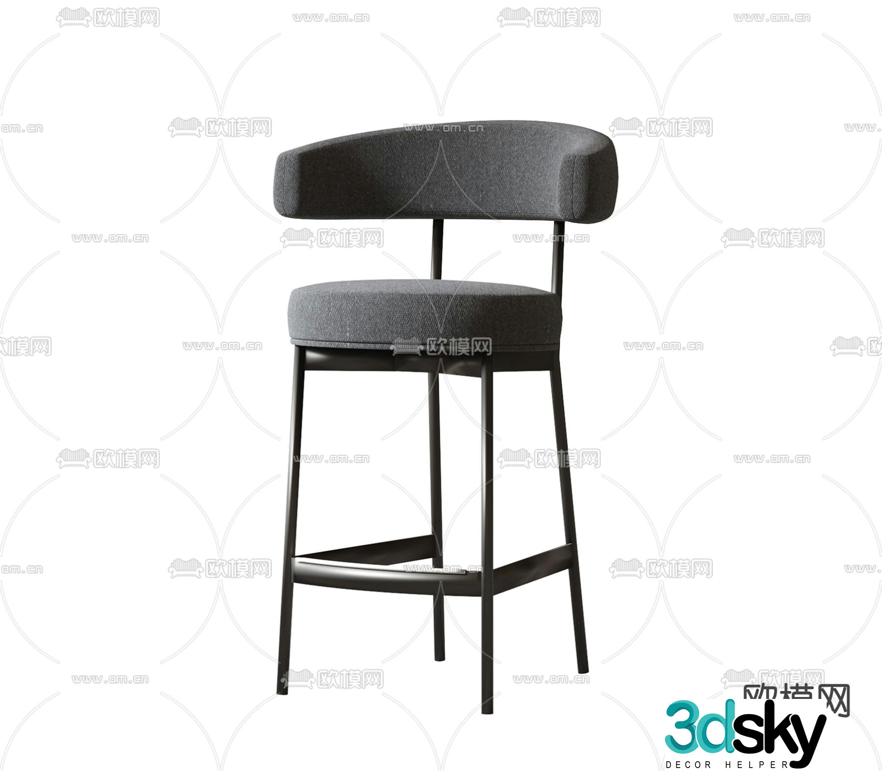 Modern bar chair high chair 3d model