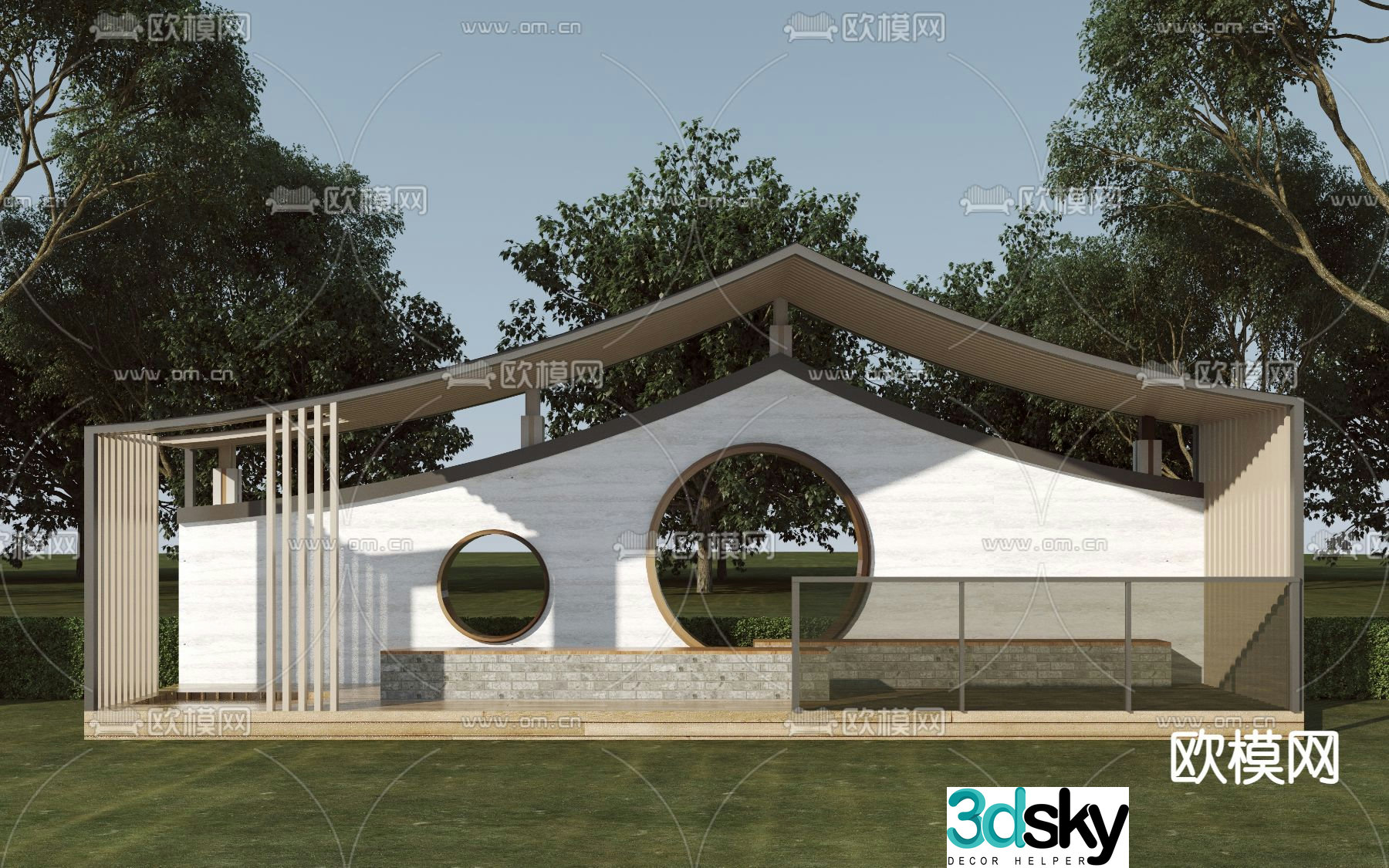 New Chinese style pavilion leisure pavilion 3D model