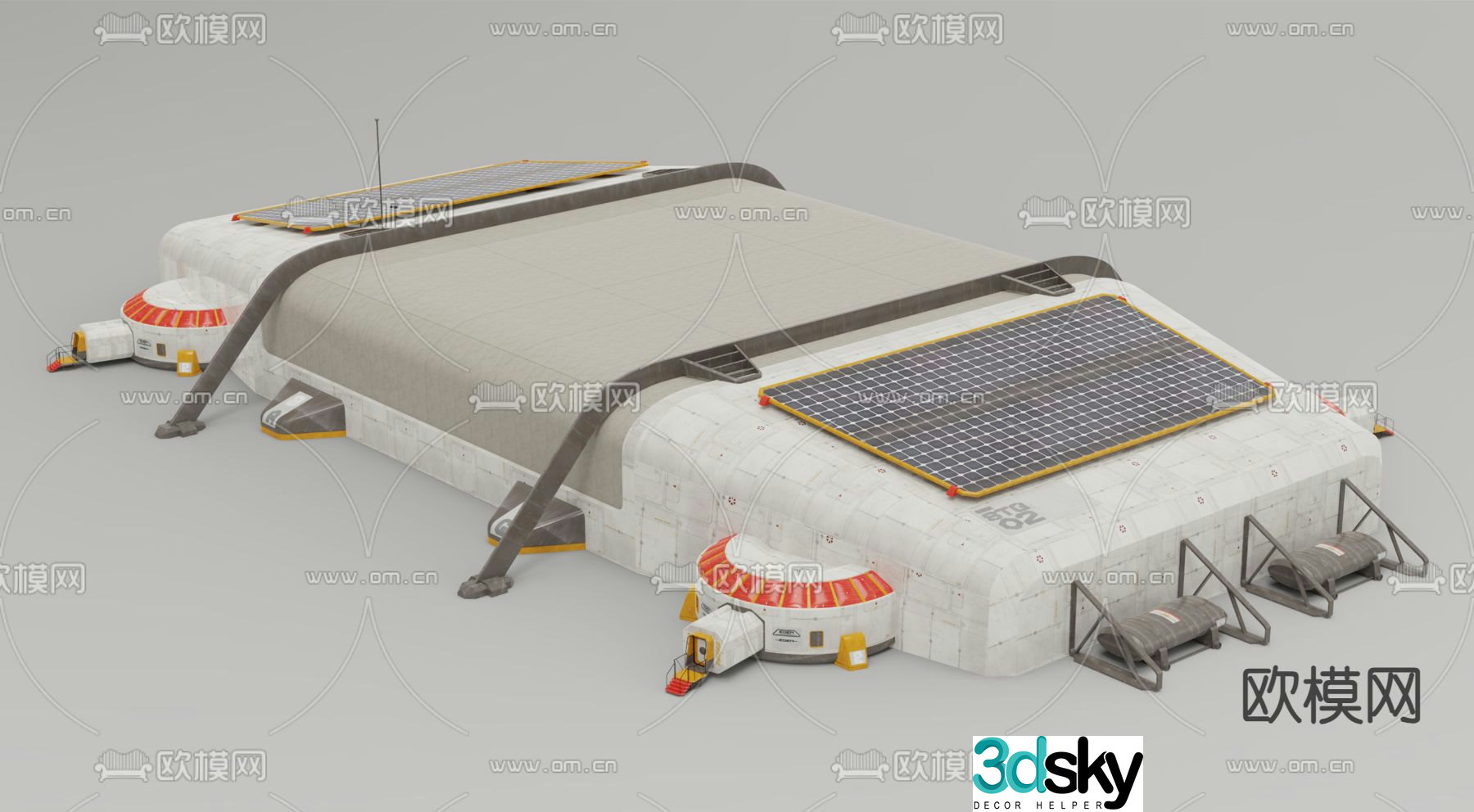Technology industrial equipment lunar base 3d model