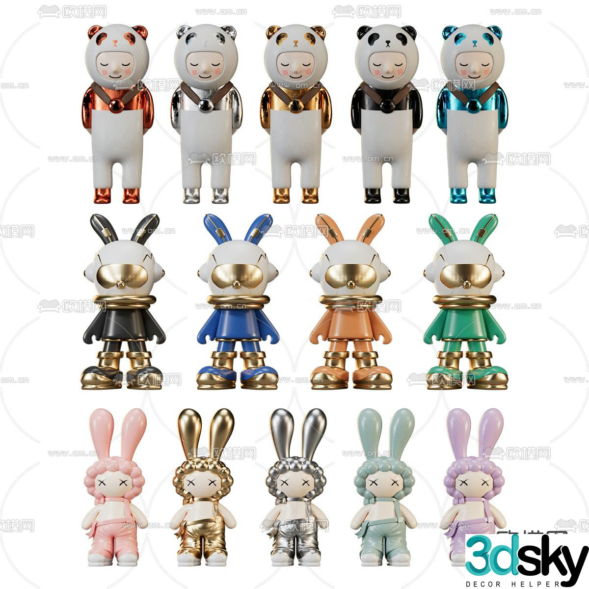 Doll sculpture ornaments Doll toys 3D model
