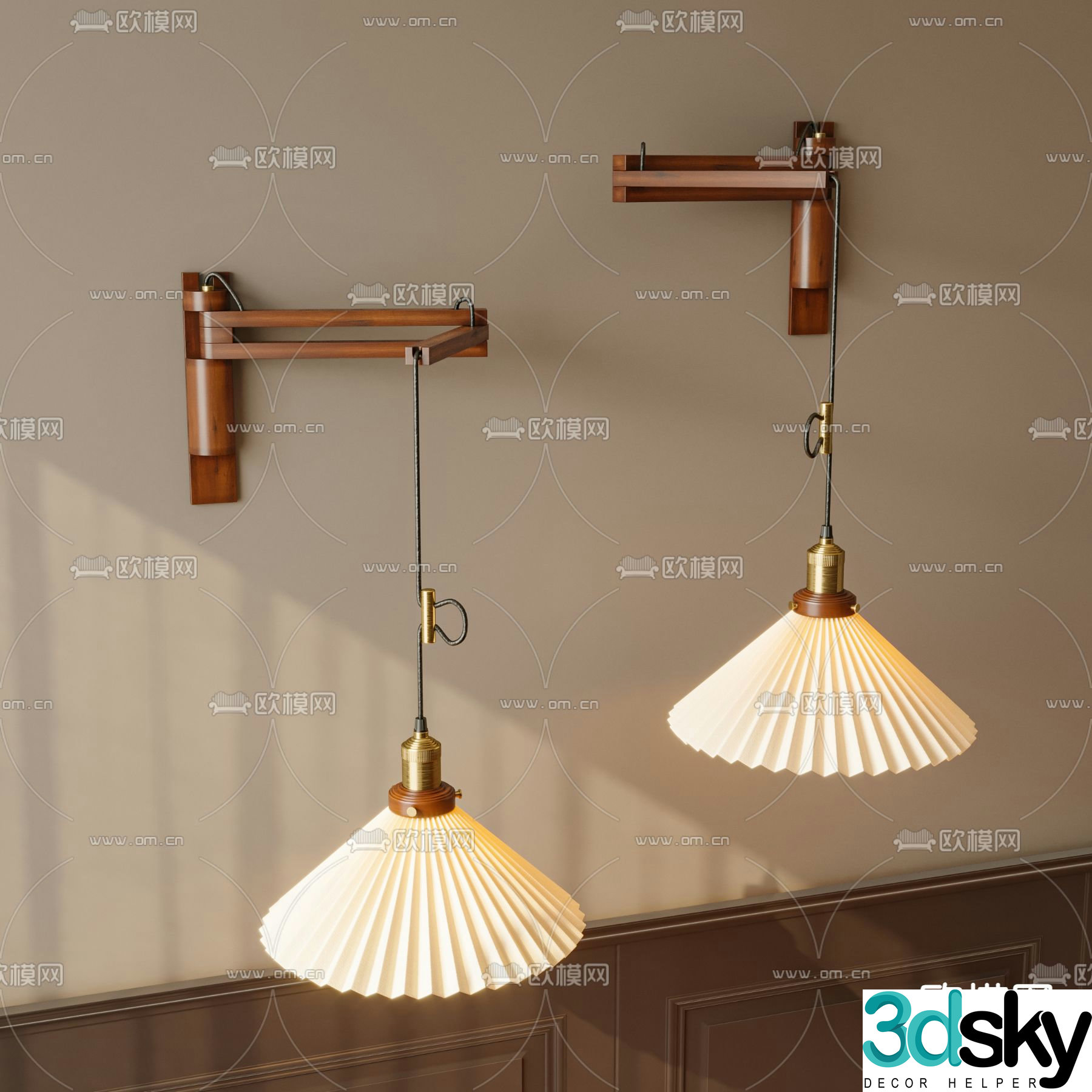 Medieval style wall lamp fishing wall lamp bedside lamp 3d model