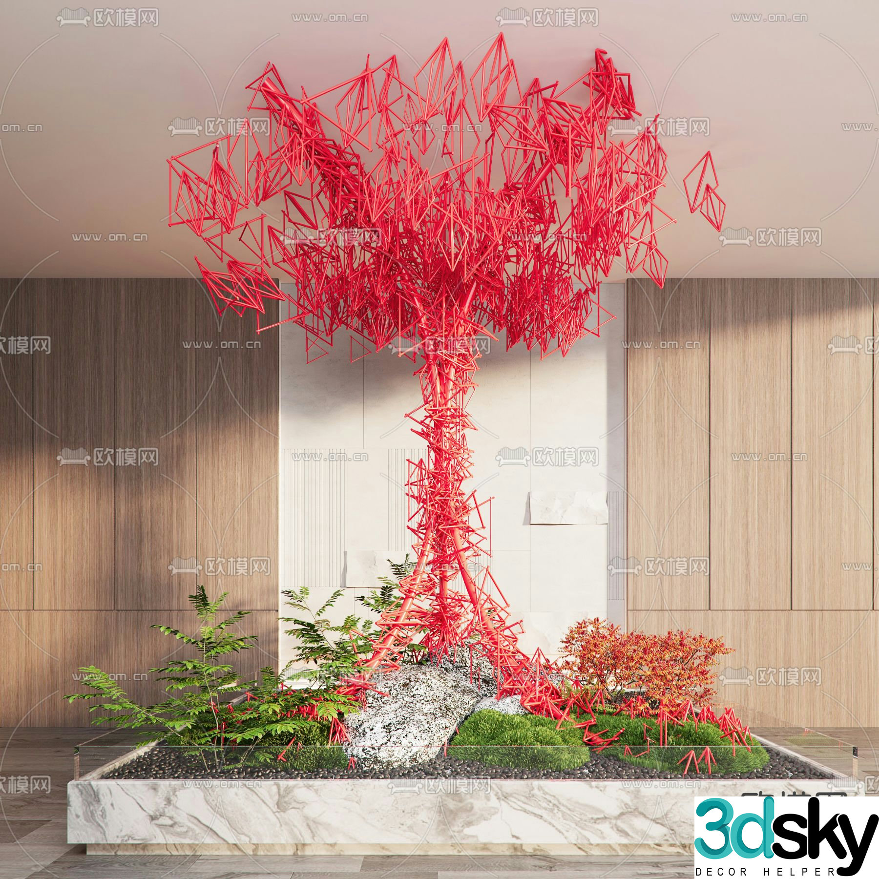 Indoor installation landscaping art installation 3d model