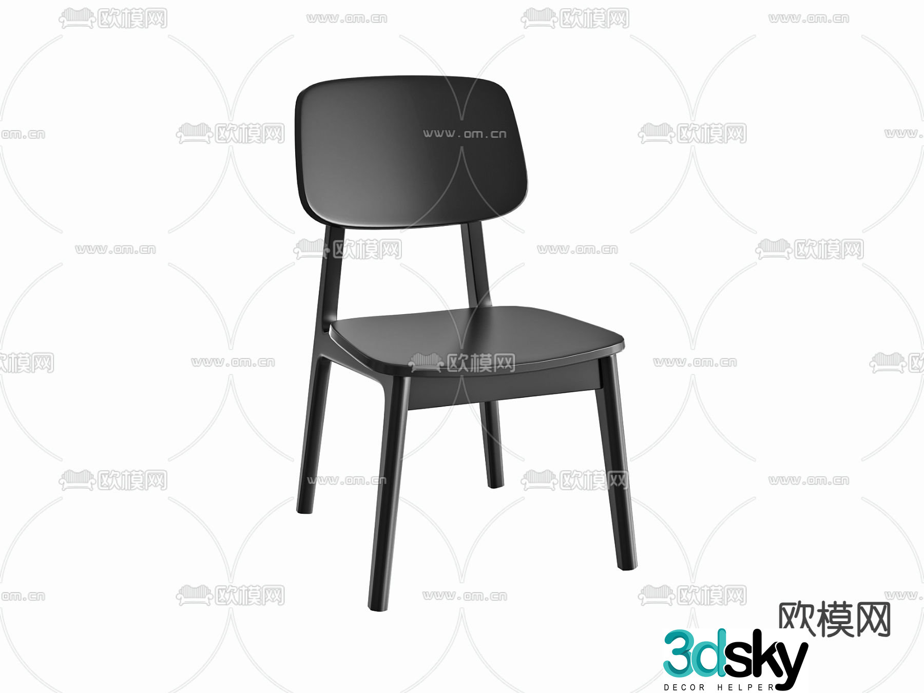Single chair armchair dining chair 3d model
