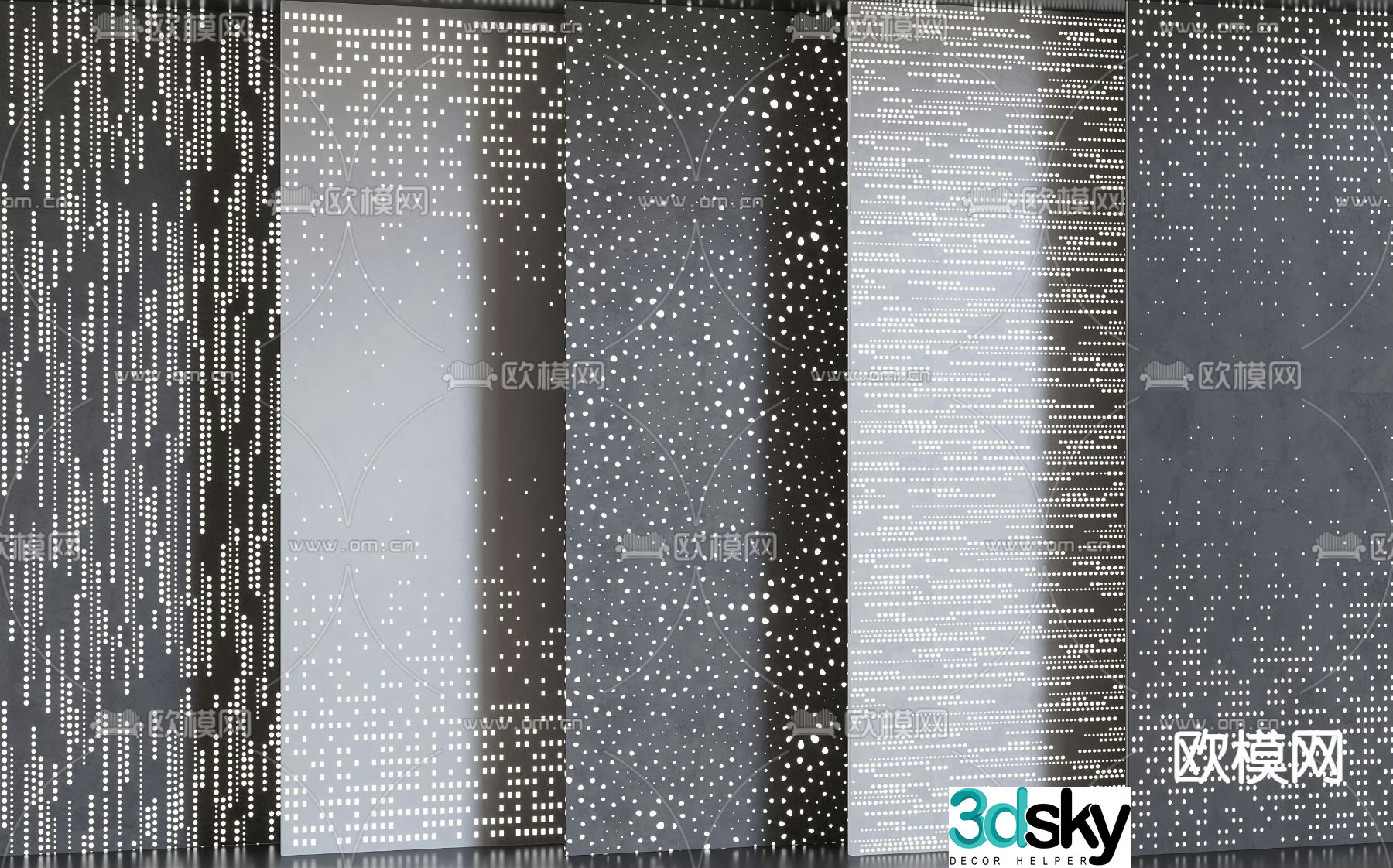 Perforated plate Punching plate Translucent plate Hollow plate 3D model