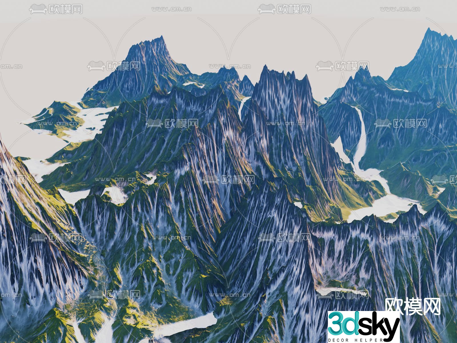 mountains big mountains mountains peaks mountain ridges 3d model