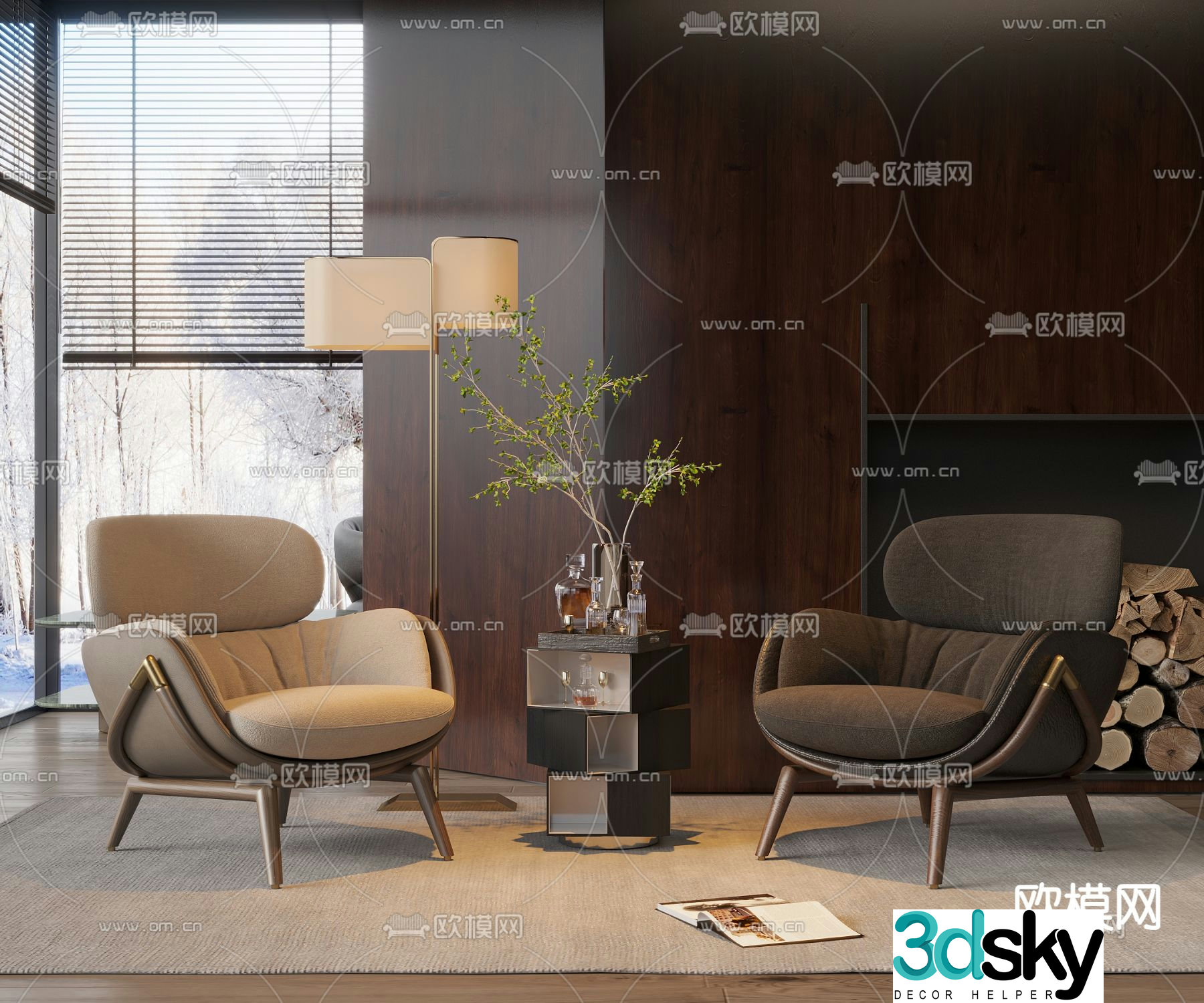 Modern leisure chair sofa chair 3d model