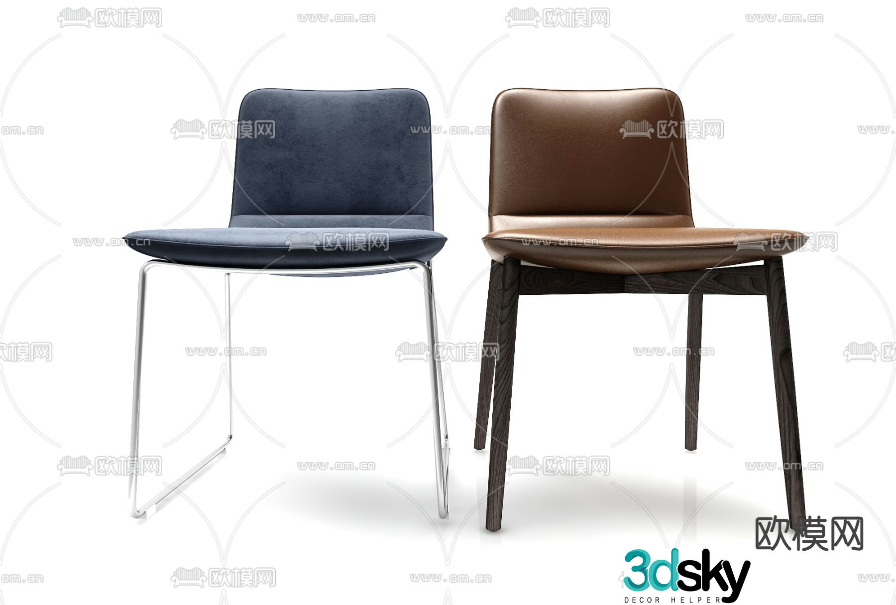Modern chair dining chair 3d model