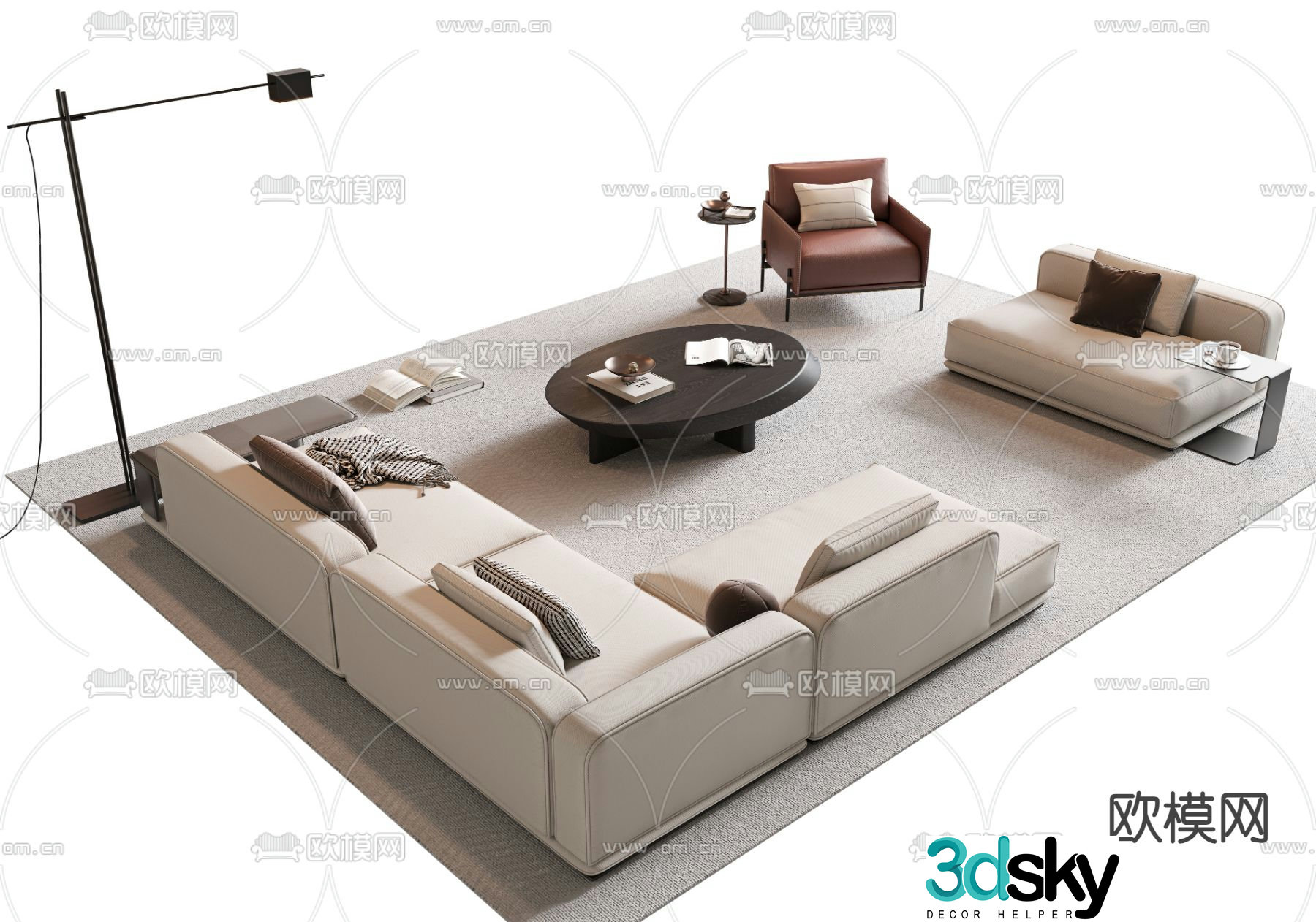 Modern sofa modular sofa 3d model