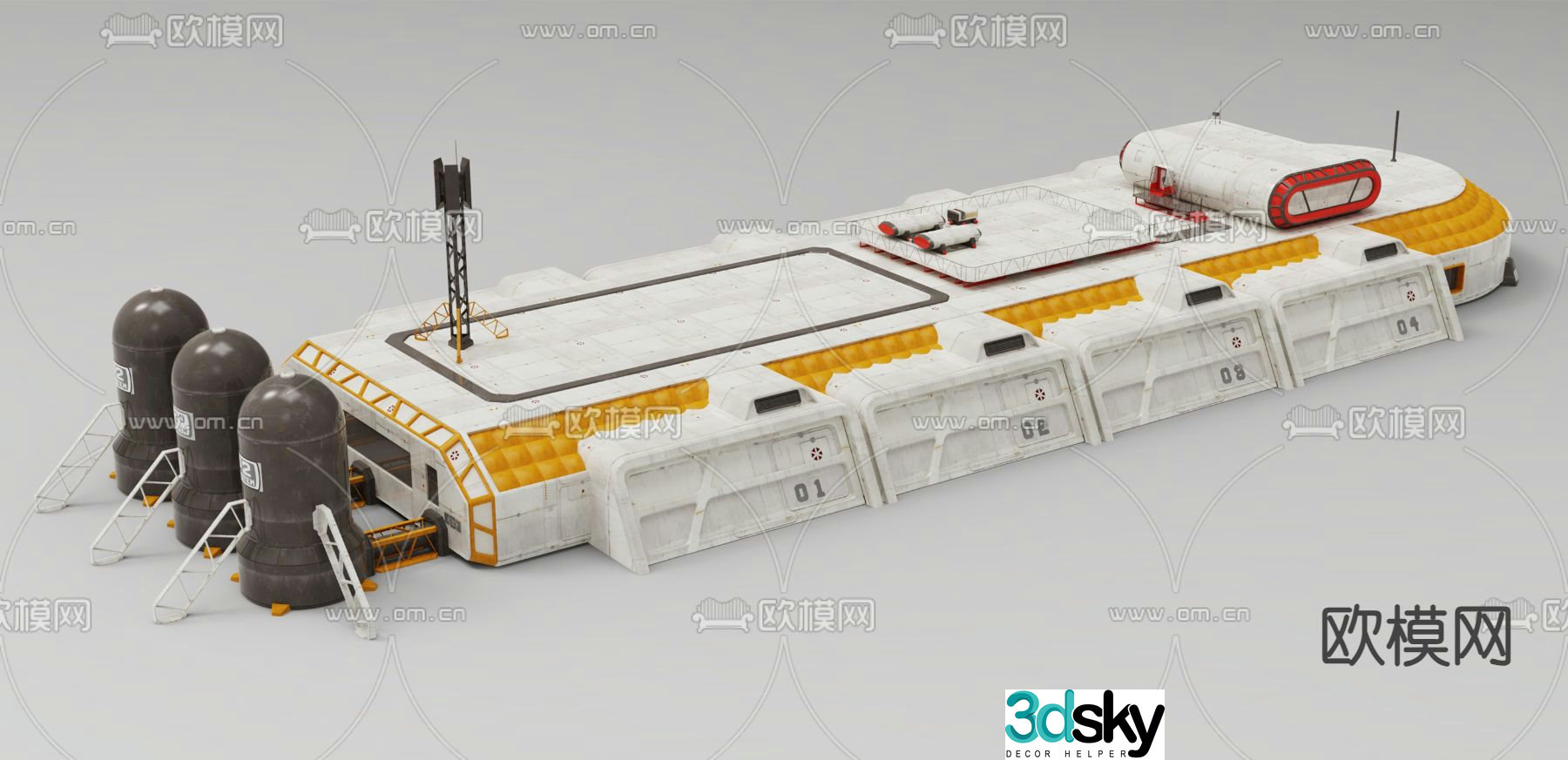 Moon base space base 3d model