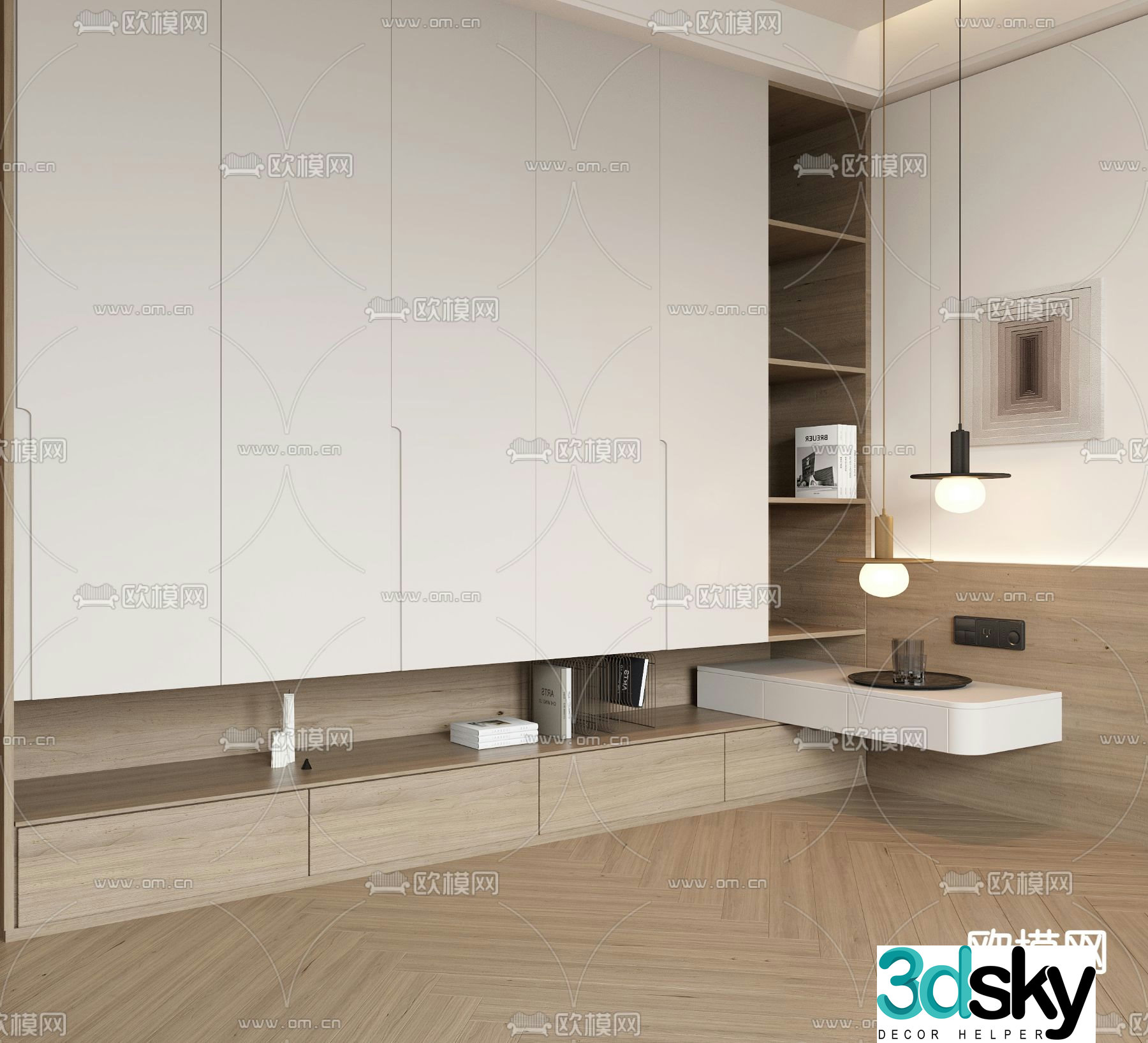 Modern Wardrobe Storage Cabinet Storage Cabinet 3D Model