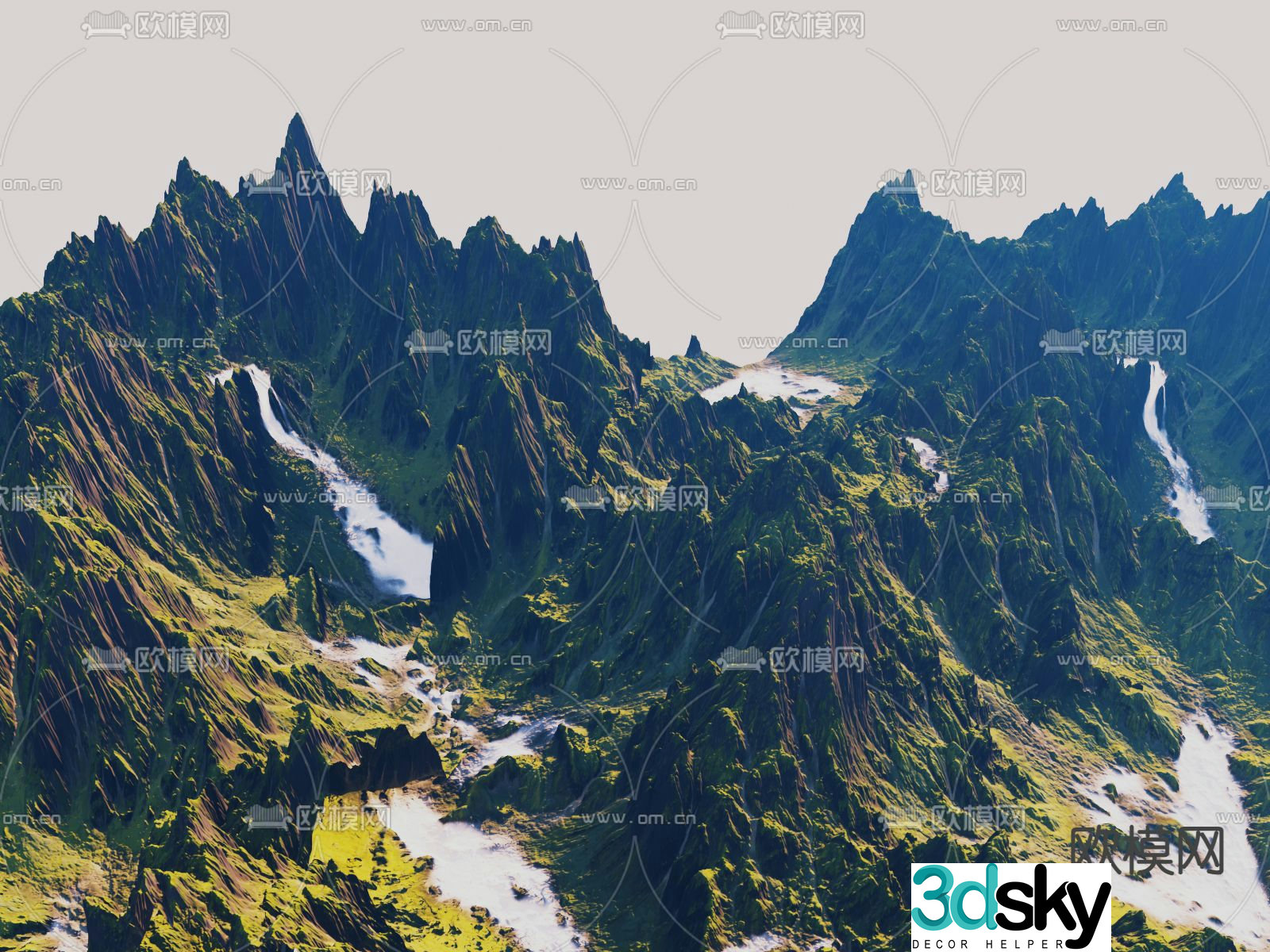 mountains big mountains mountains peaks mountain ridges 3d model
