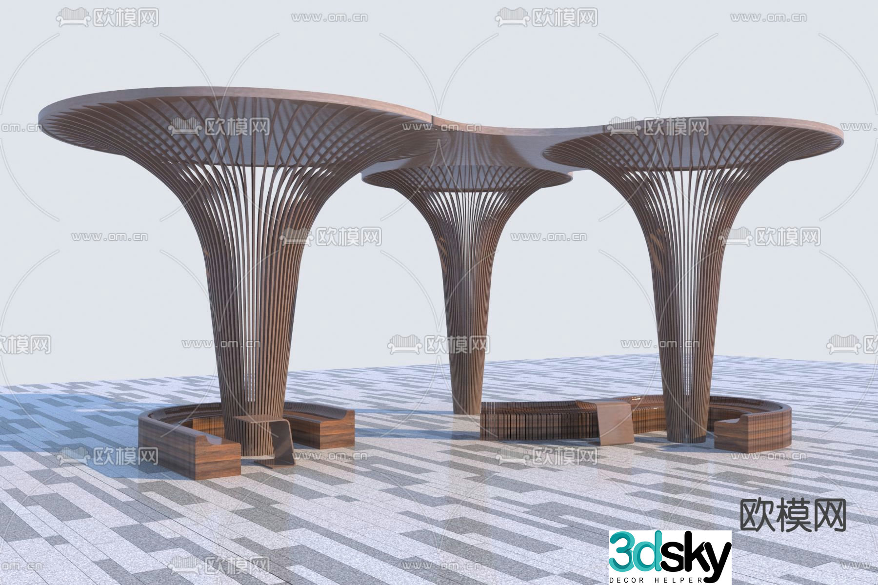 Gallery building 3d model