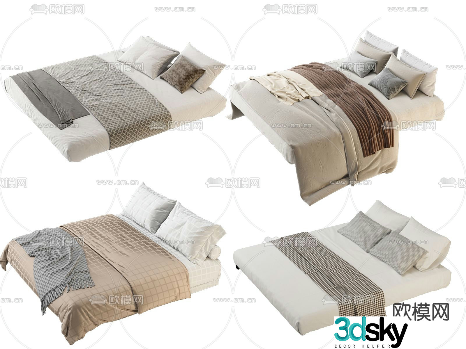 Modern bedding mattress 3d model