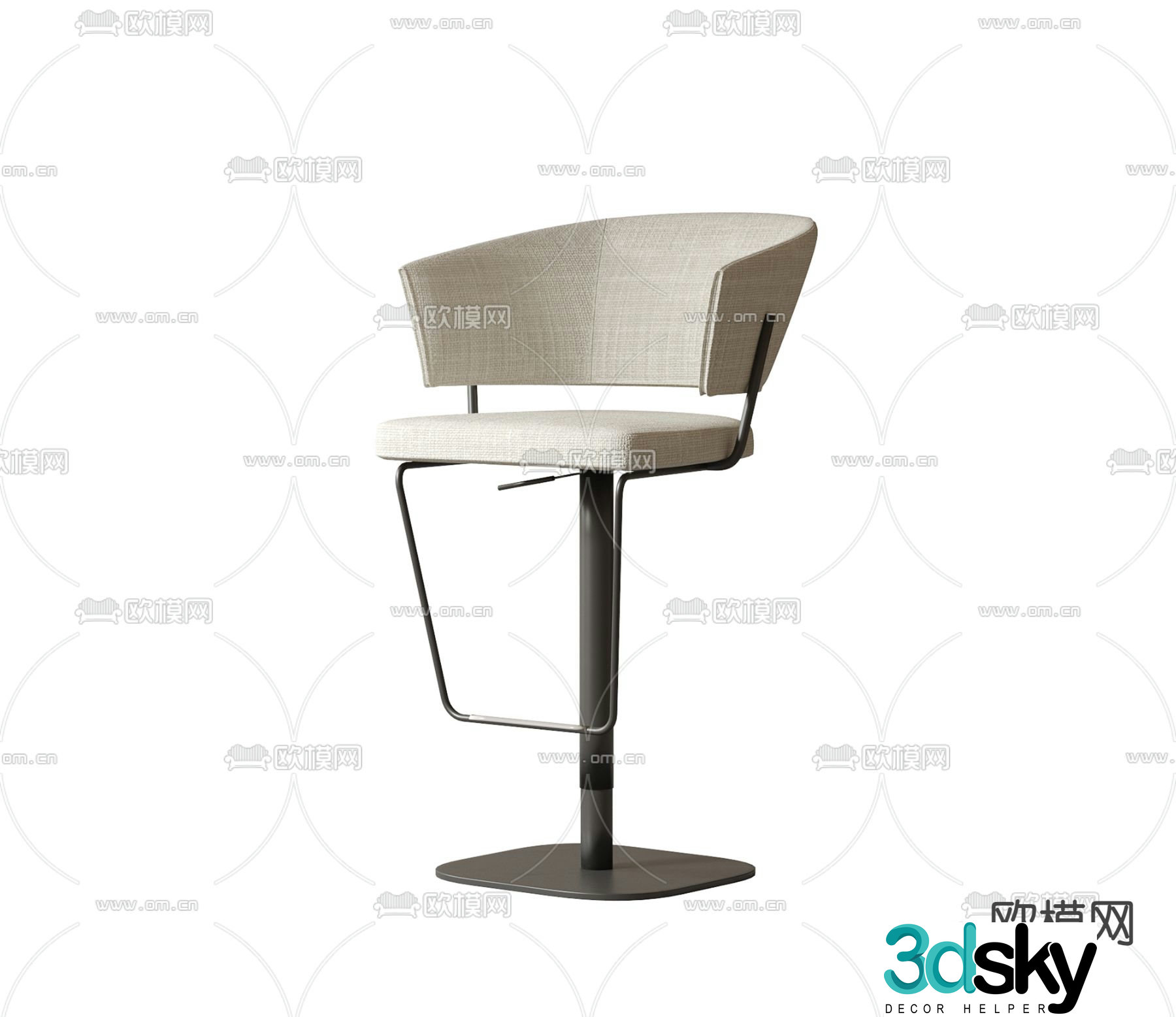 Modern bar stool 3d model
