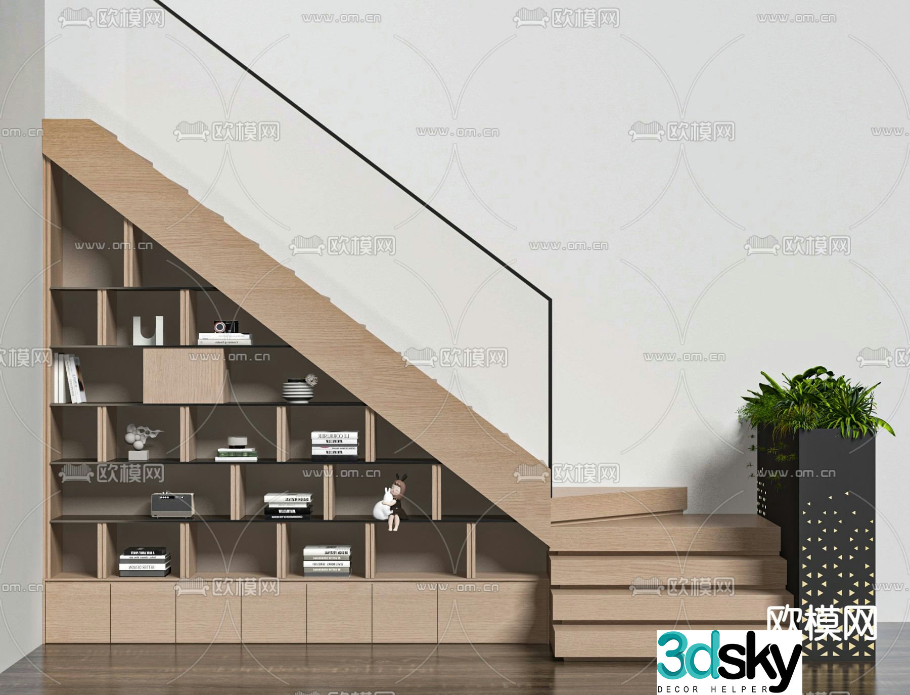 Modern staircase cabinet 3d model