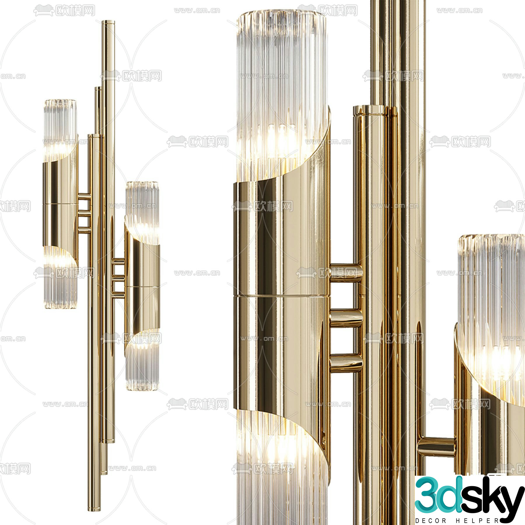 Light luxury wall lamp 3D model