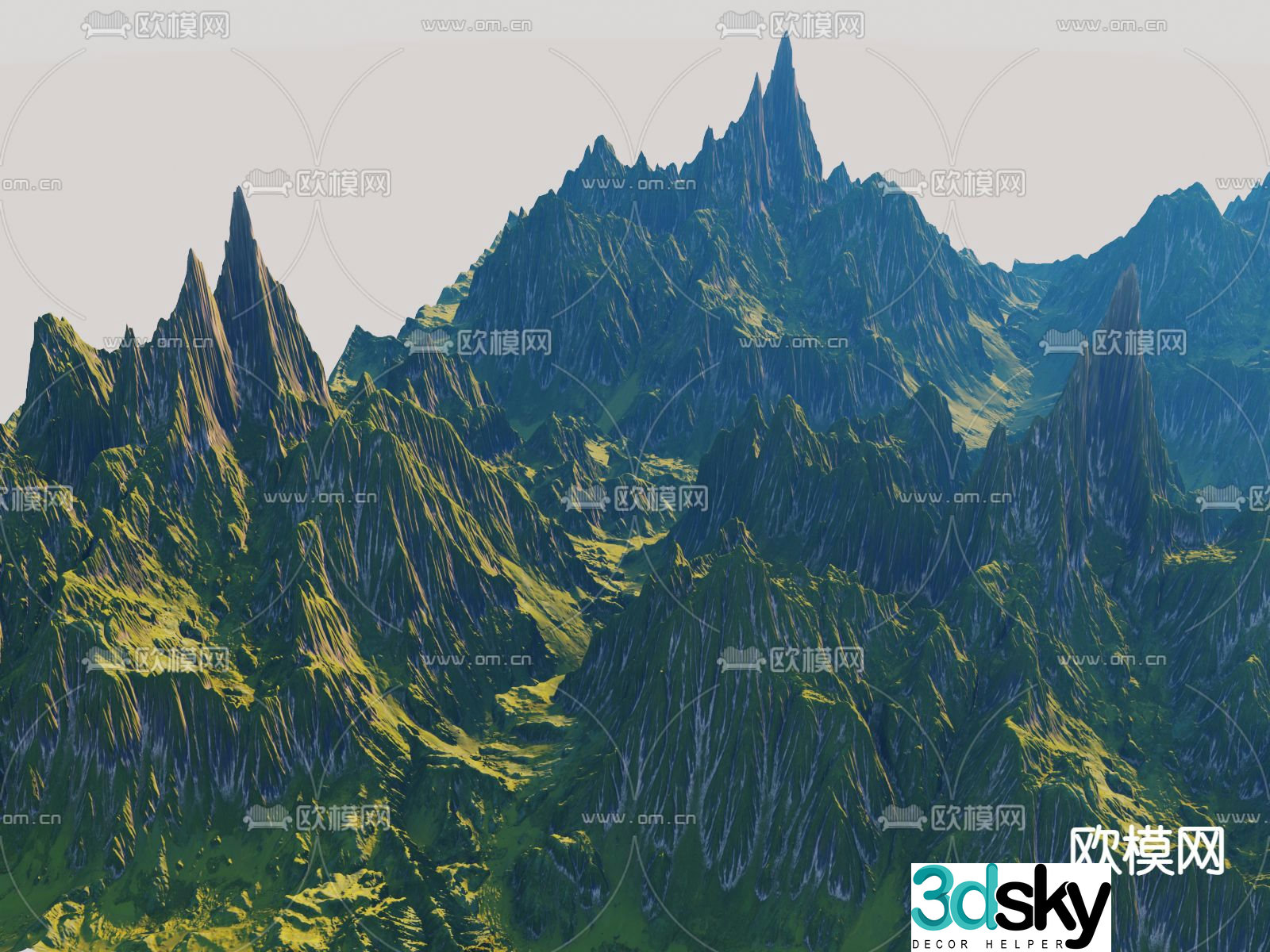 mountains big mountains mountains peaks mountain ridges 3d model